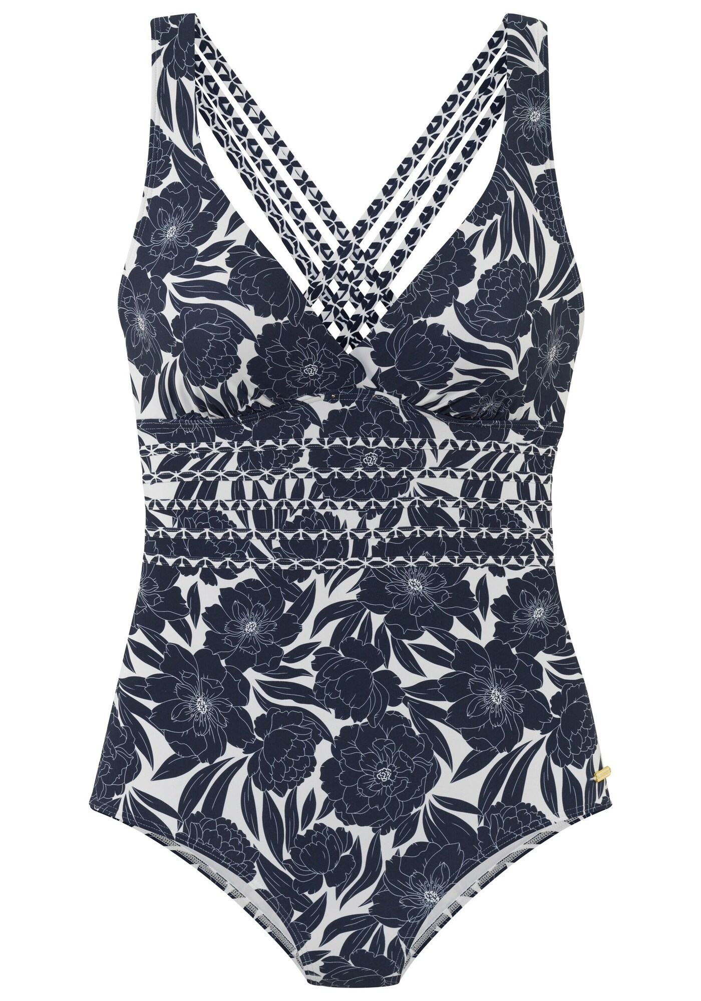 SUNSEEKER Costum de baie întreg  albastru marin / alb