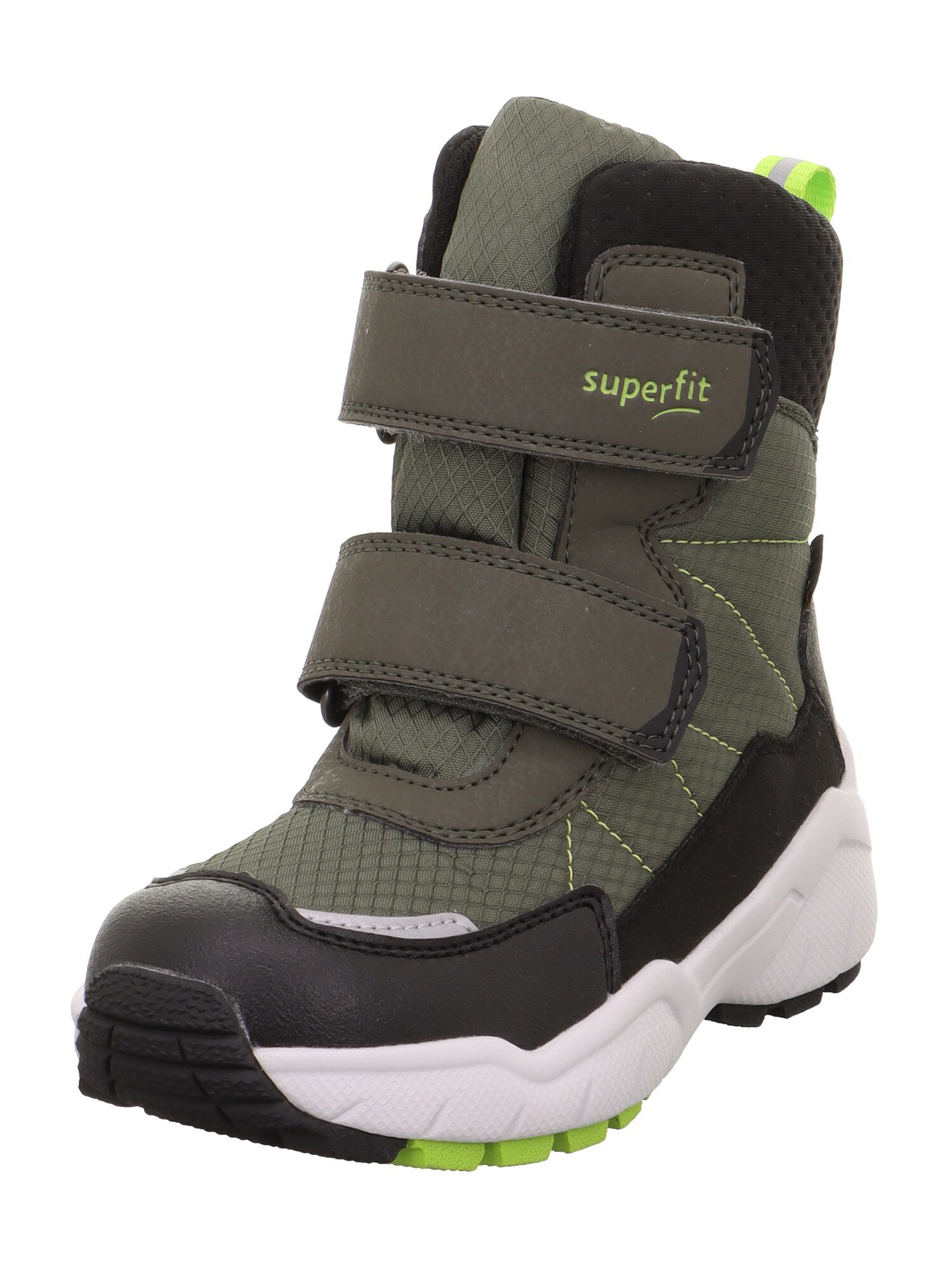 SUPERFIT Snehule 'CULUSUK 2.0' olivová / neónovo zelená / tmavozelená / čierna