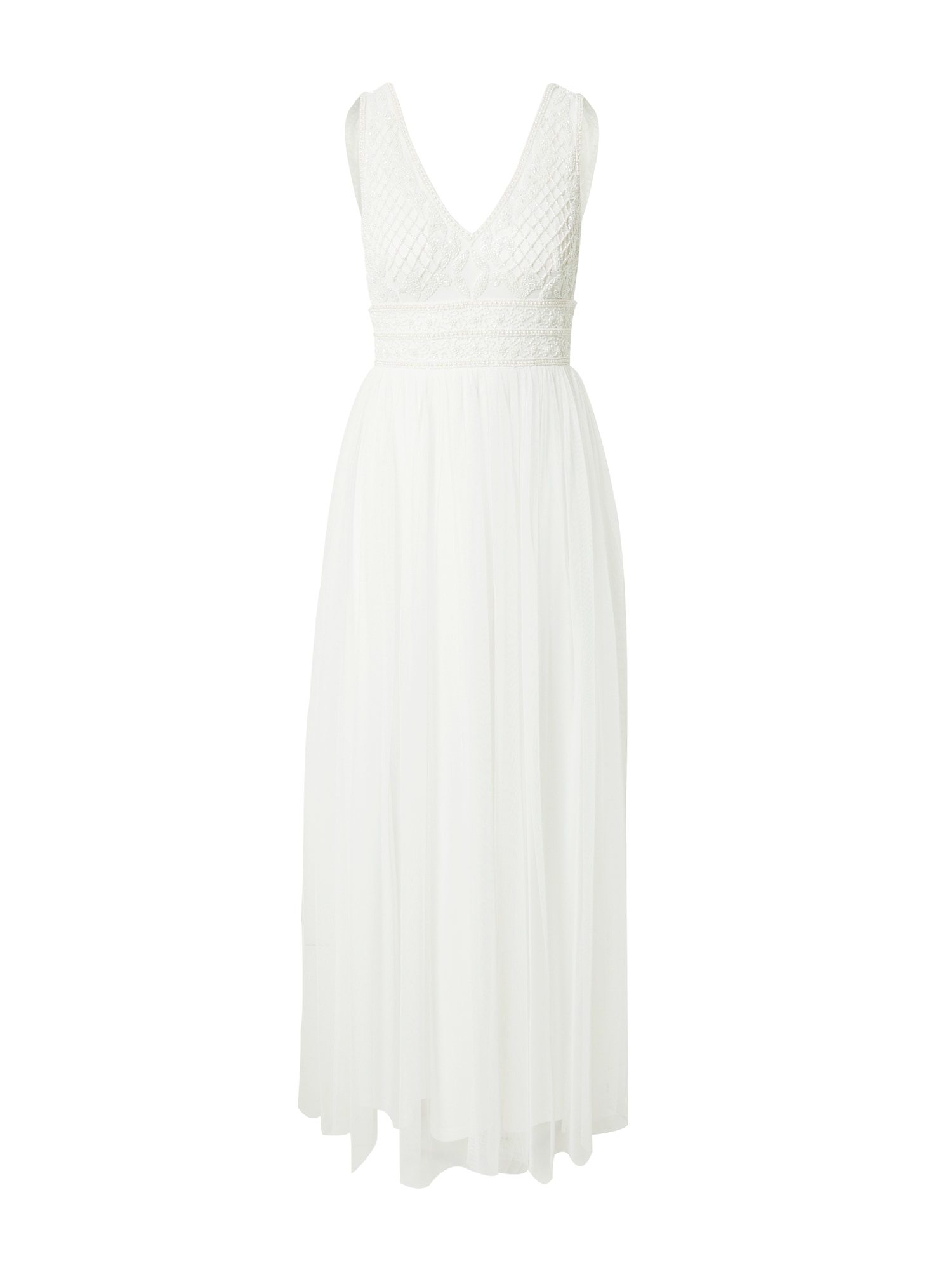 LACE & BEADS Večernja haljina 'Kreshma'  bijela