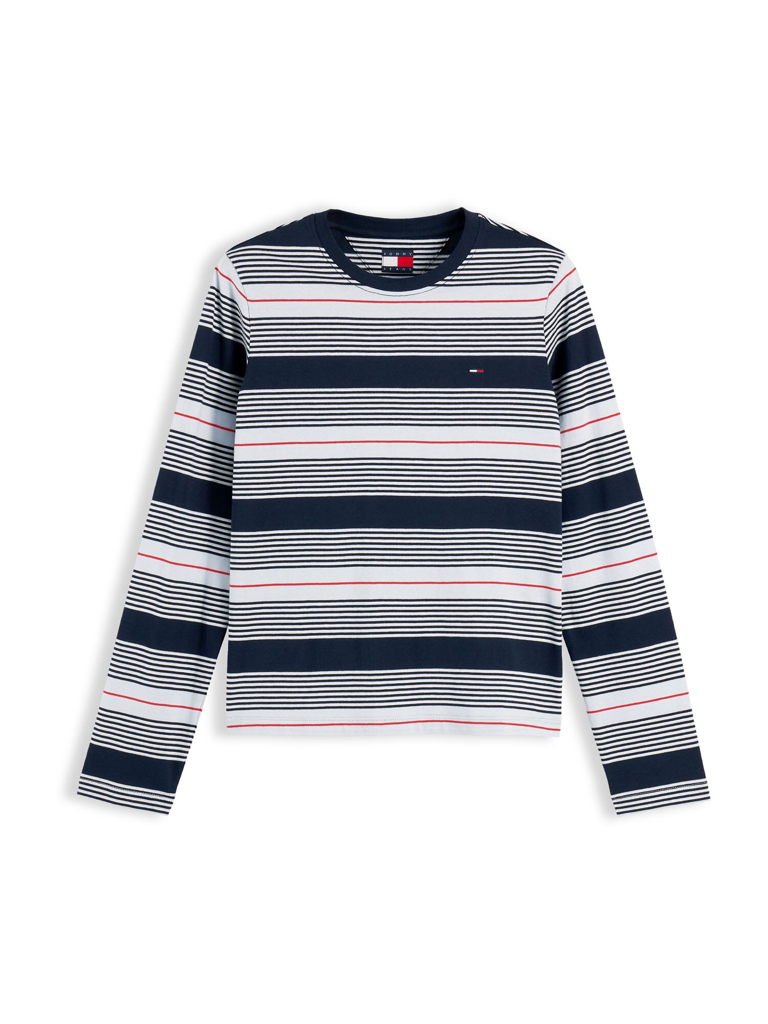 Tommy Jeans Tricou Ess bleumarin / albastru pastel / roșu
