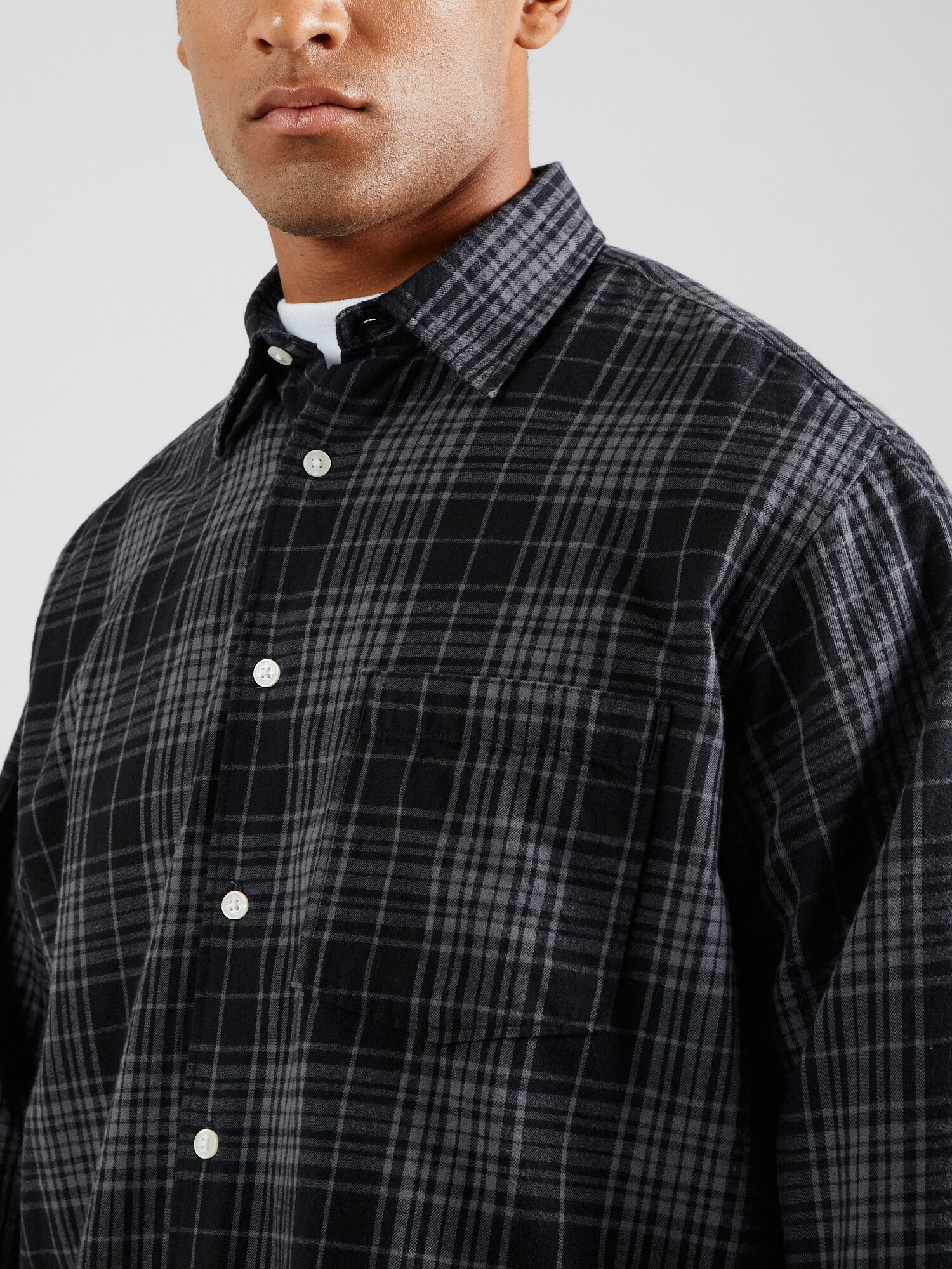 JACK & JONES Košeľa 'JORROBB' tmavosivá / čierna (obrázok 5)