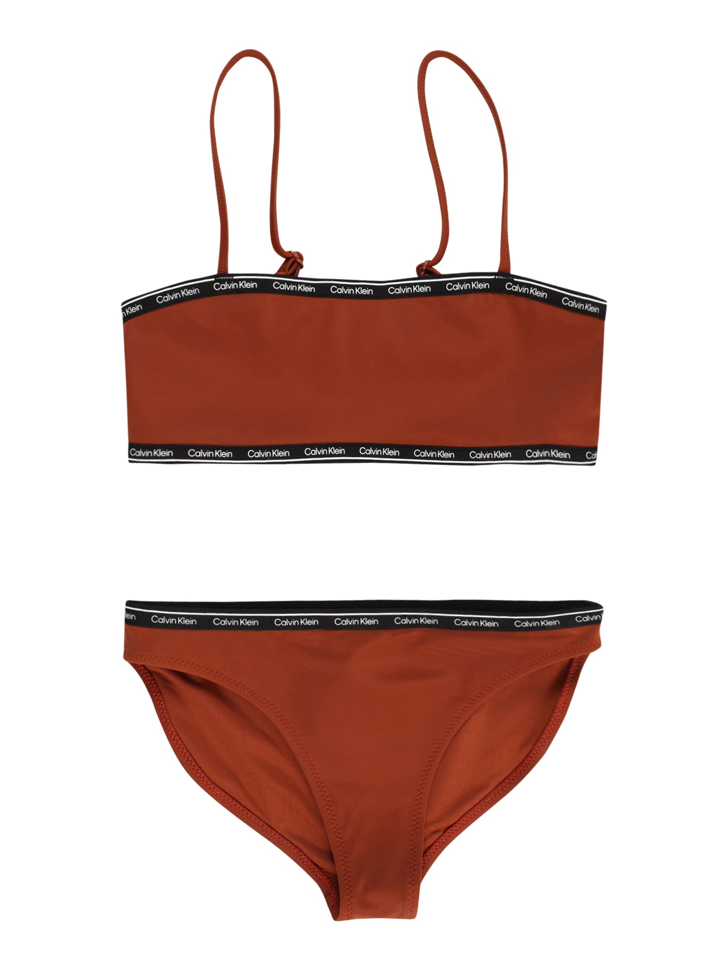 Calvin Klein Swimwear Bikini  hrđavo crvena / crna / bijela