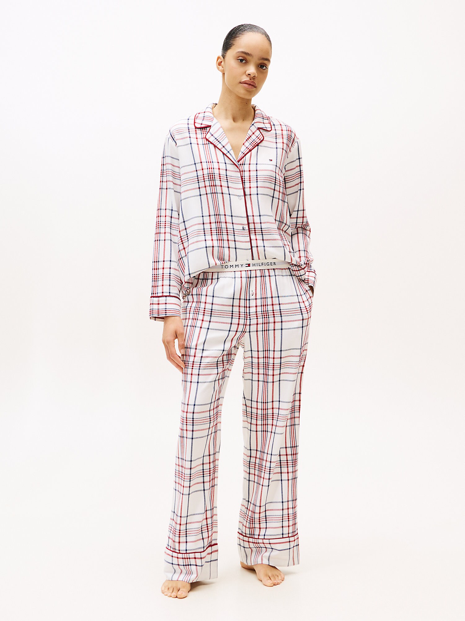 Tommy Hilfiger Underwear Pijama Essential  albastru închis / roșu carmin / alb
