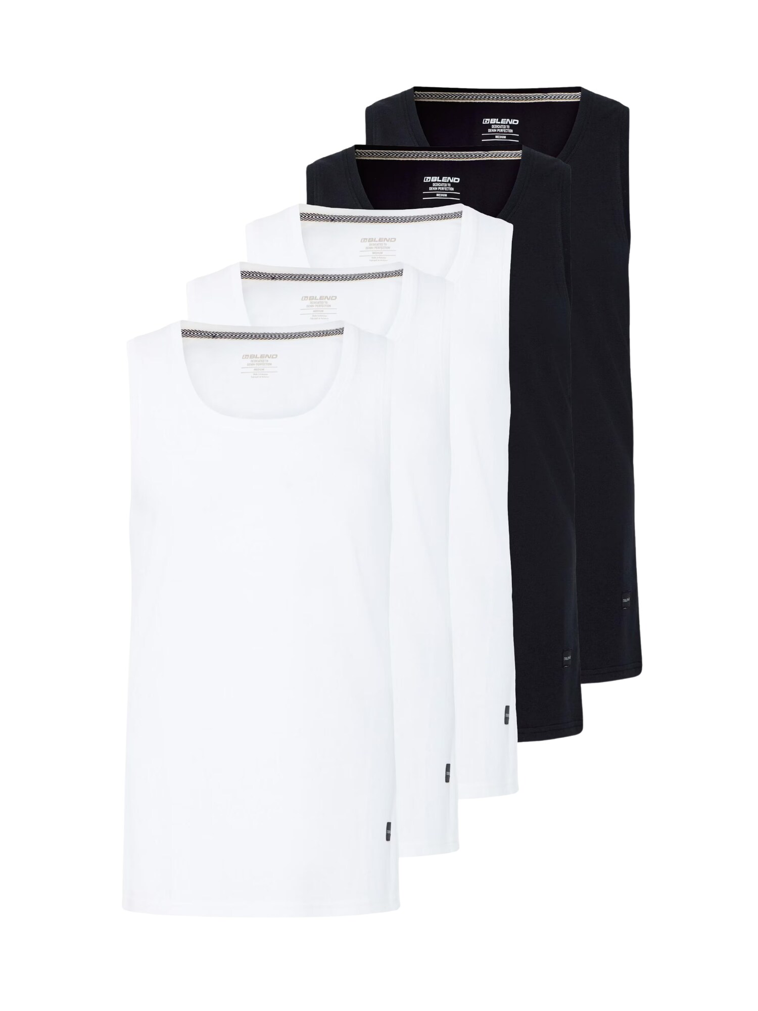 BLEND Camiseta ' BHKris 5 Pack '  negro / blanco