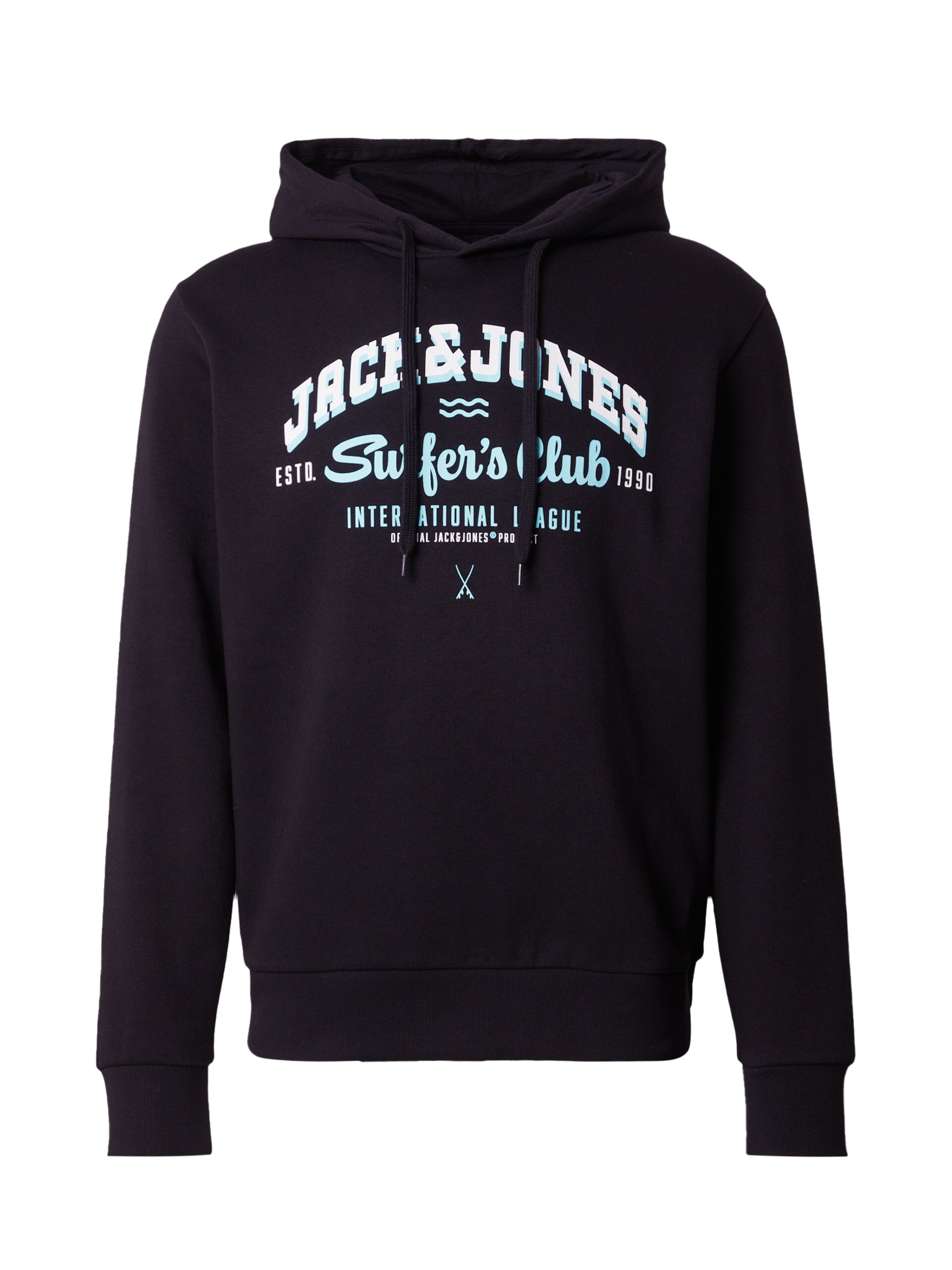 JACK & JONES Sweatshirt aqua / svart herr