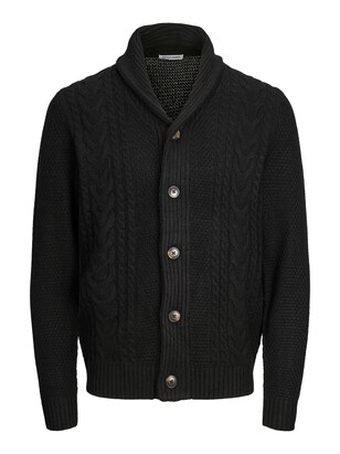 jack & jones Gebreid vest ‘Craig’ Zwart