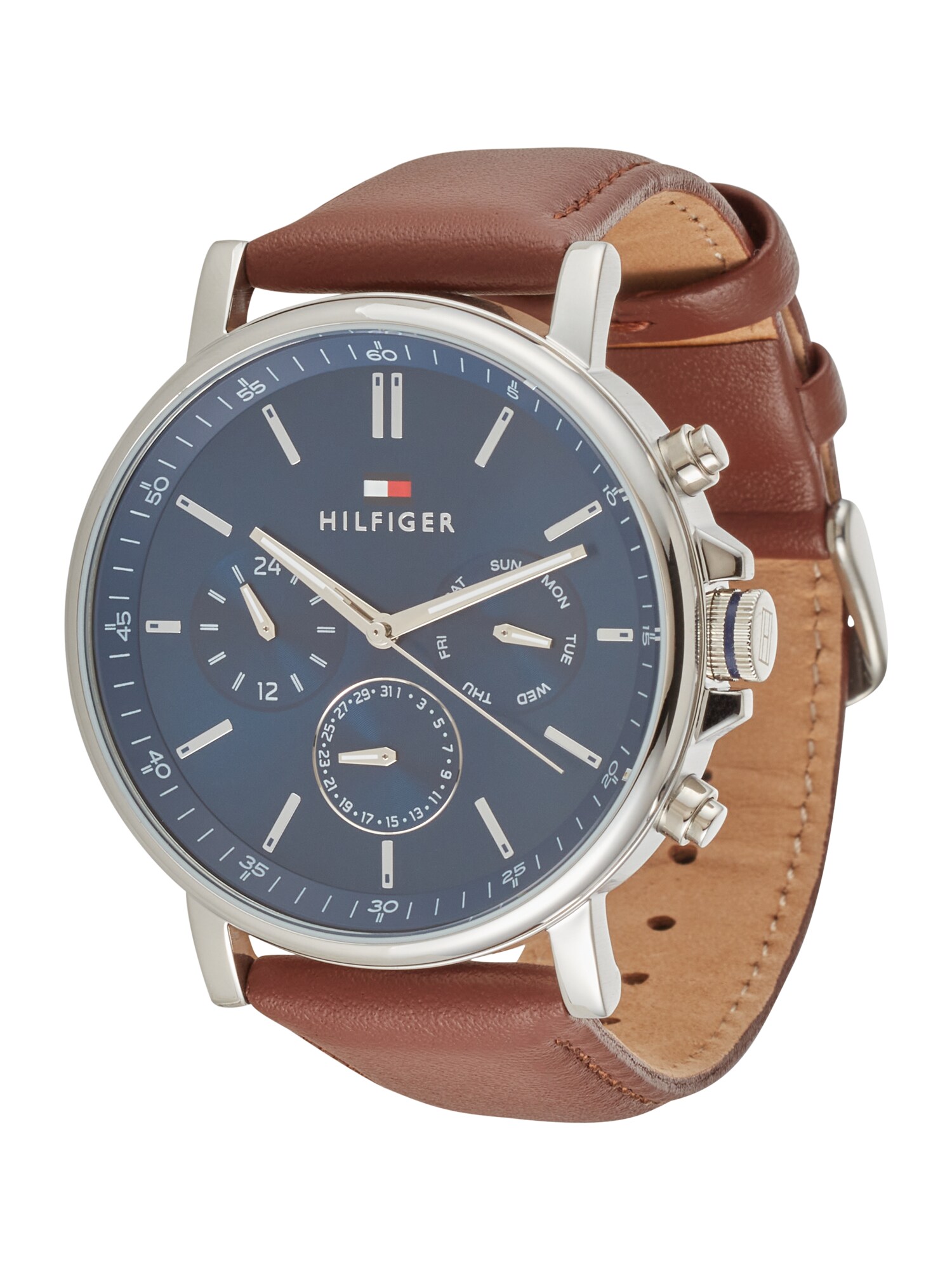 TOMMY HILFIGER Ceas analogic  bleumarin / maro / argintiu