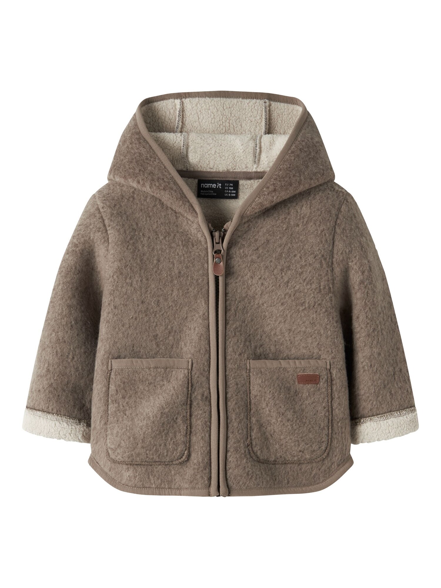 NAME IT Jachetă  fleece NBNMILY maro mokka