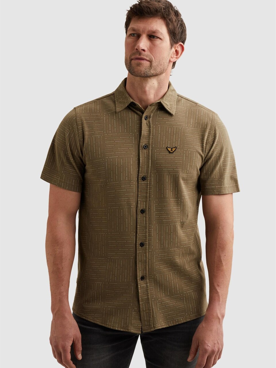 Skjorta 'Shirt with allover print and short sleeves'