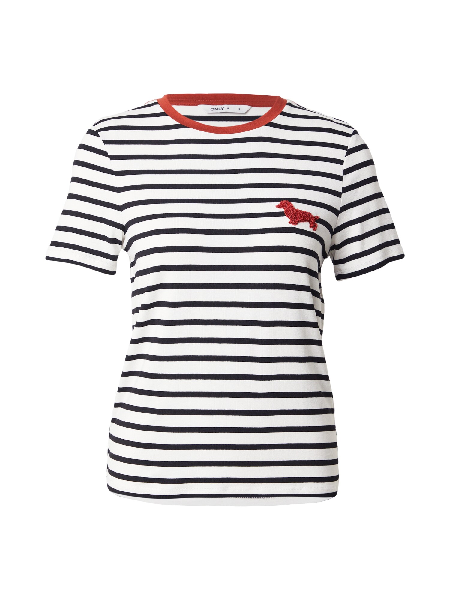 ONLY Tricou ONLHEART roșu ruginiu / negru / alb