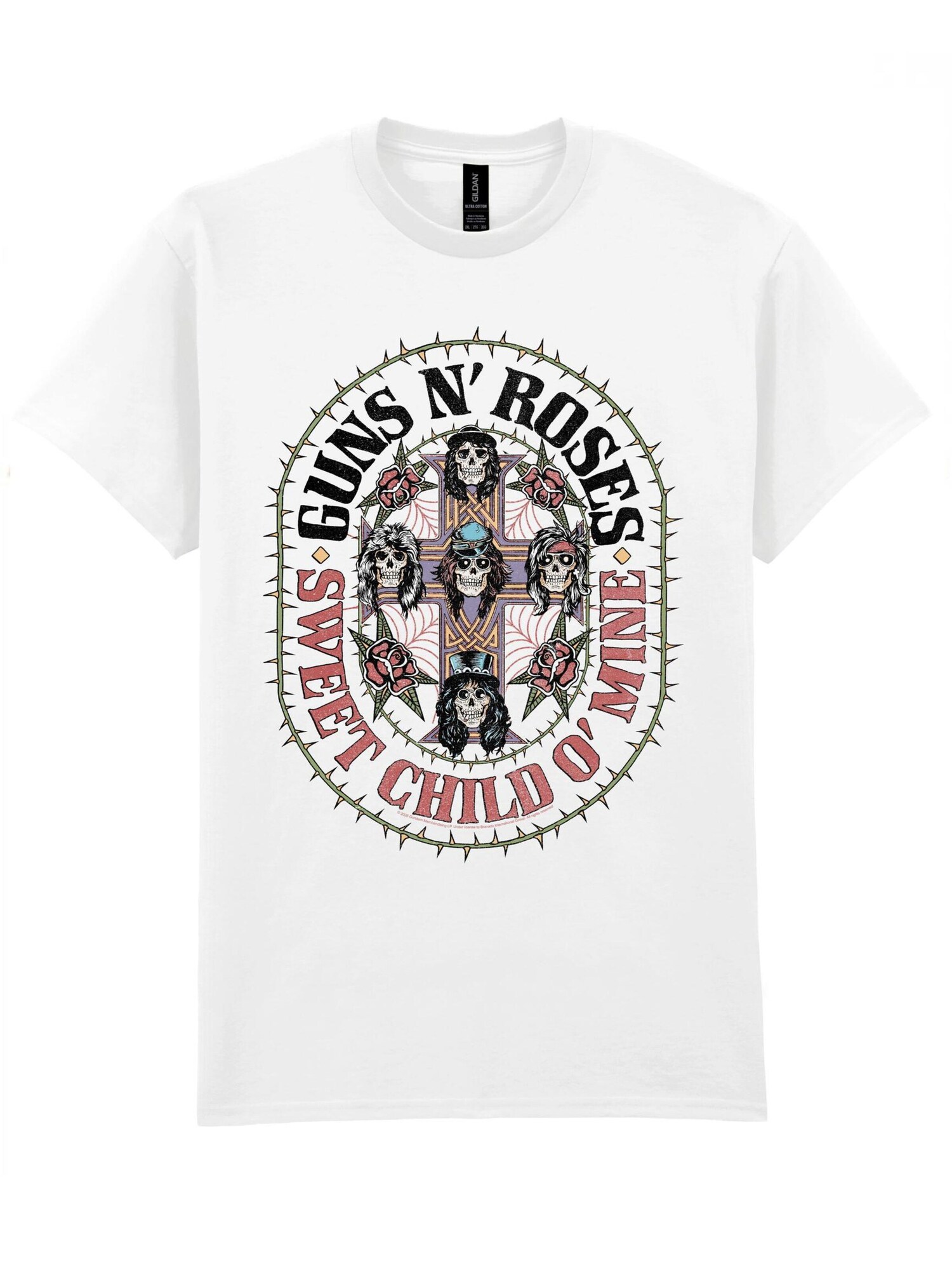 GUNS N' ROSES Maglietta grigio / rosso / nero / bianco
