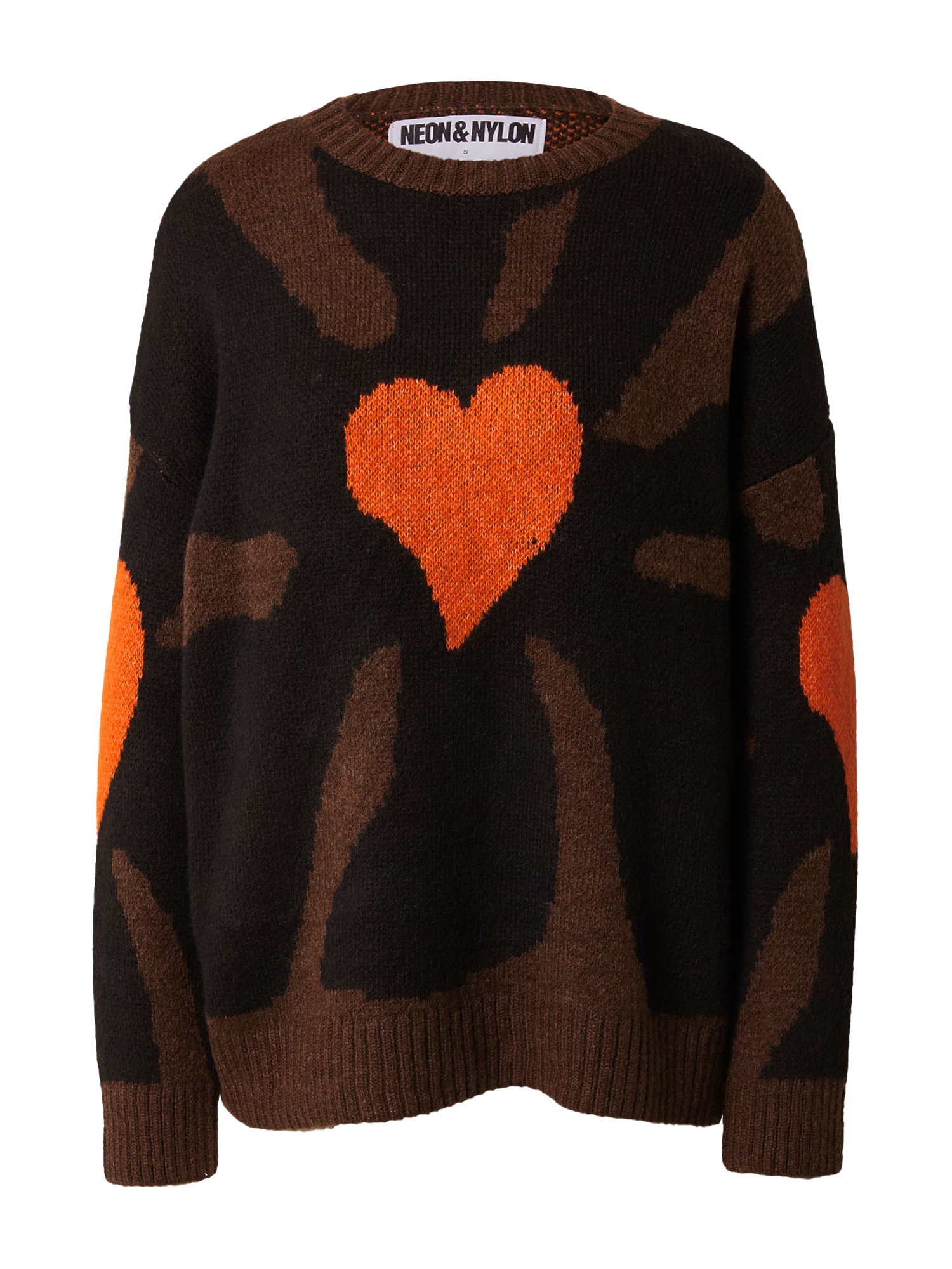 NEON & NYLON Megztinis 'MISSY' kaštoninė spalva / tamsiai ruda / oranžinė