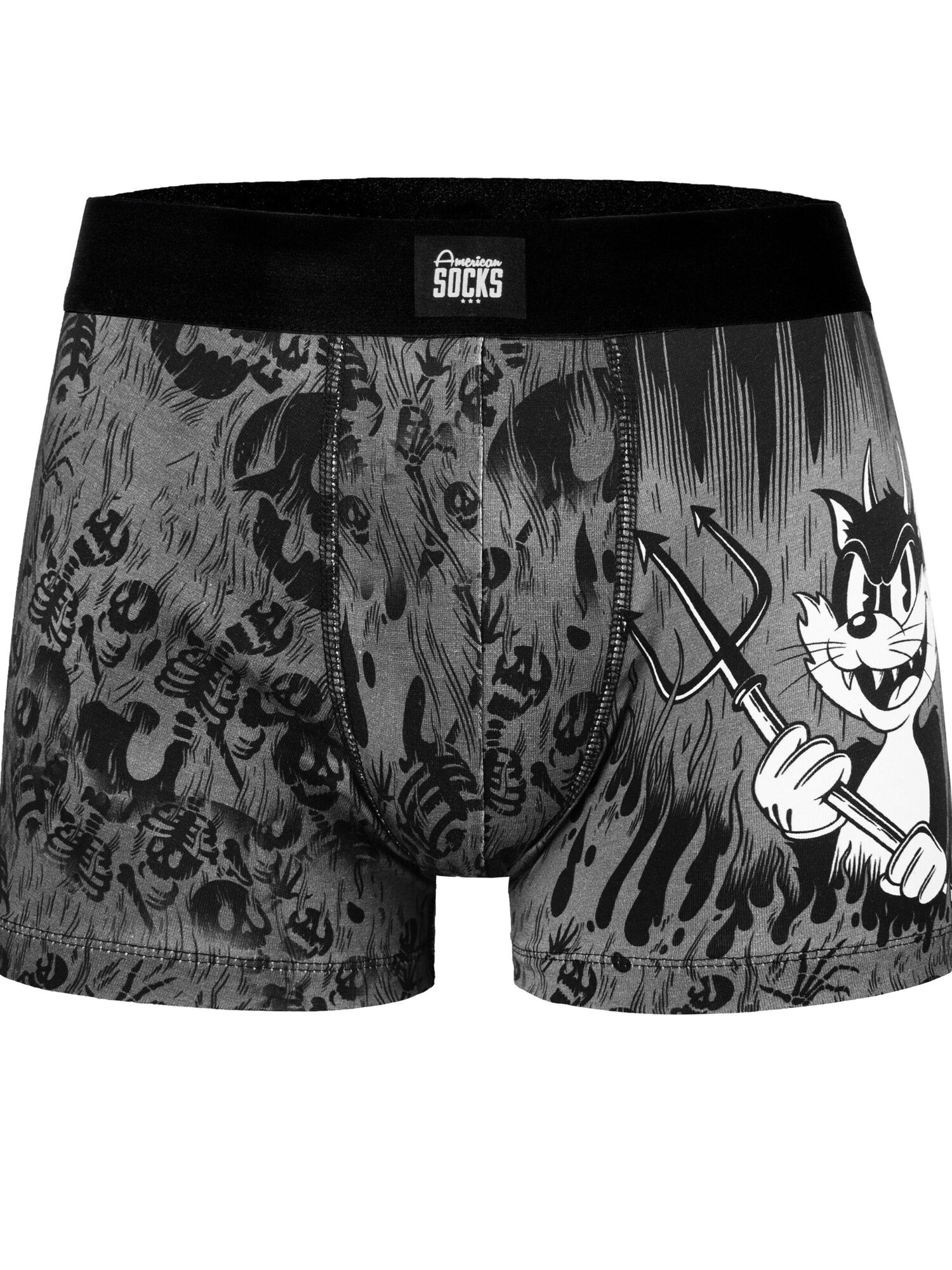 American Socks Calzoncillo boxer 'Evil Cat'  gris