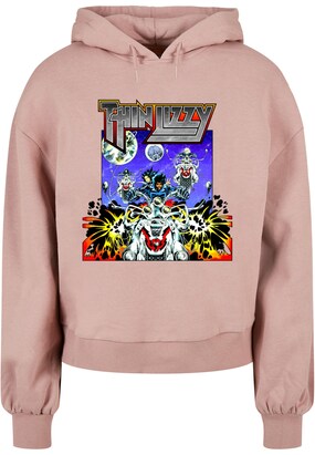 Merchcode Sweatshirt ‘Thin Lizzy – Vagabonds Of The Western World’ Geel / Grijs / Violetblauw / Oudroze