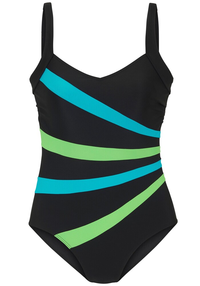 LASCANA Badeanzug Damen Größe XL blau / grün / schwarz