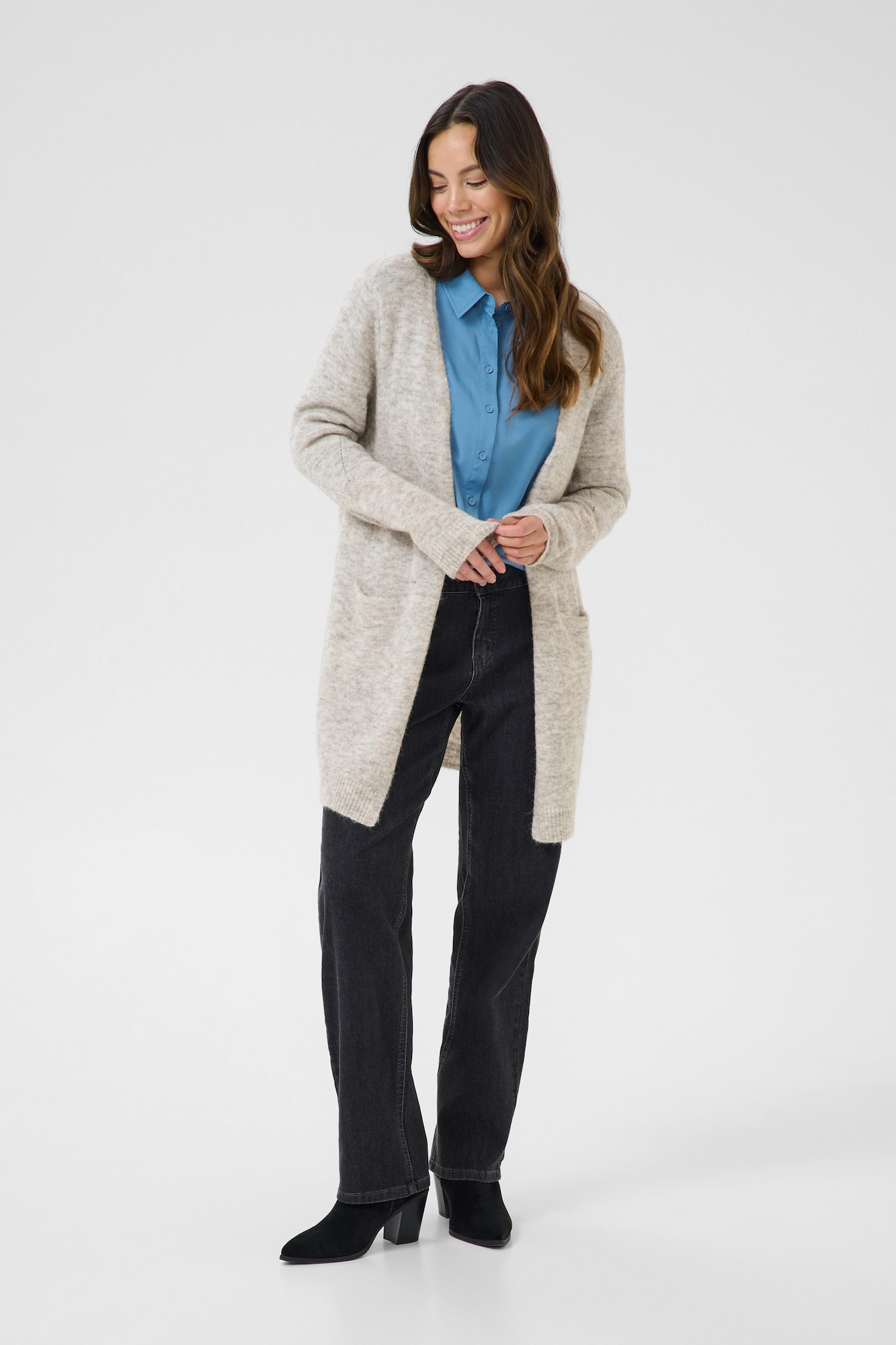 Thumbnail - Cream Strickjacke Blu Kaitlyn