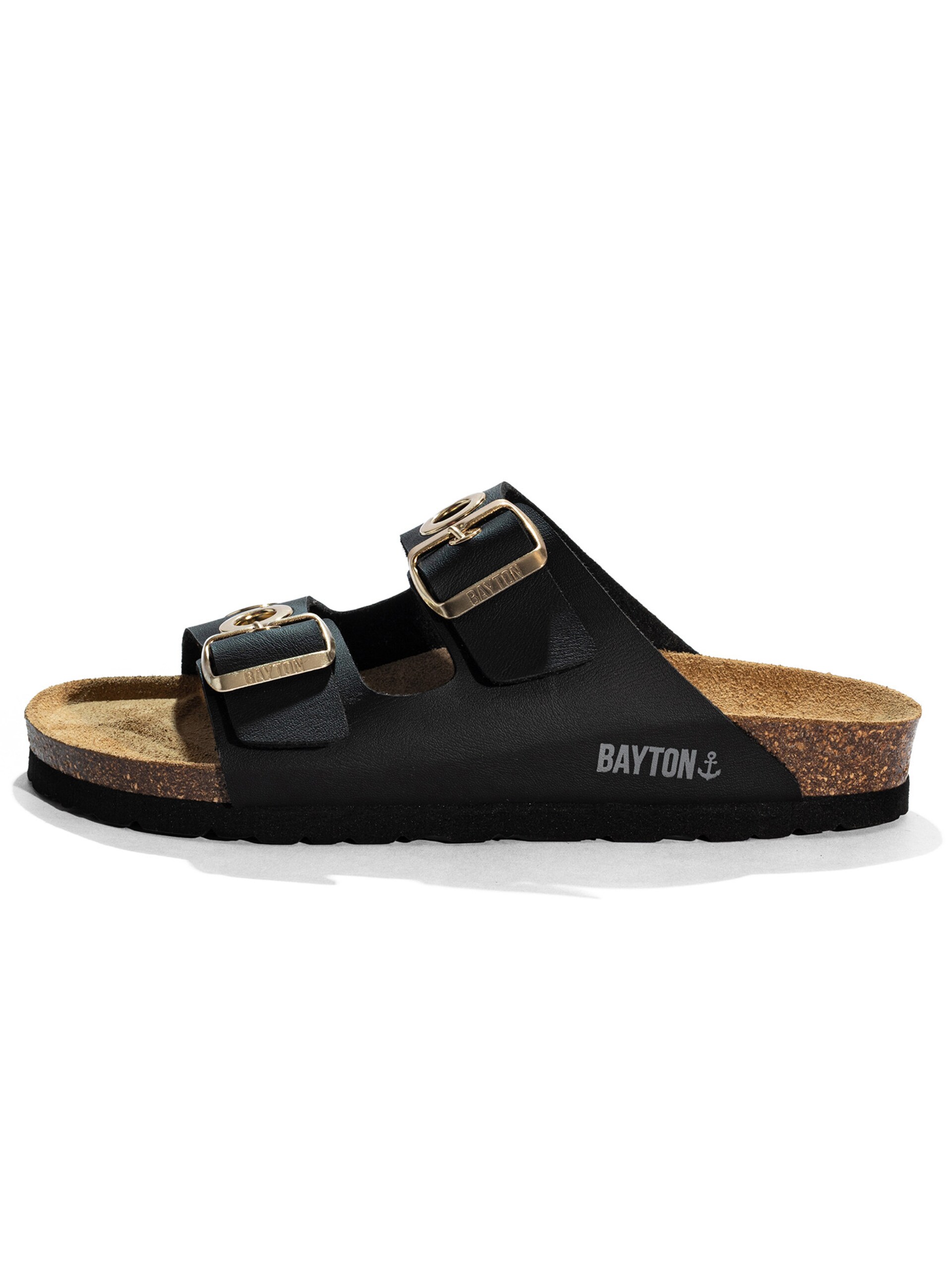 Bayton Pantolette 'JANNY' brun / guld sandaler dam