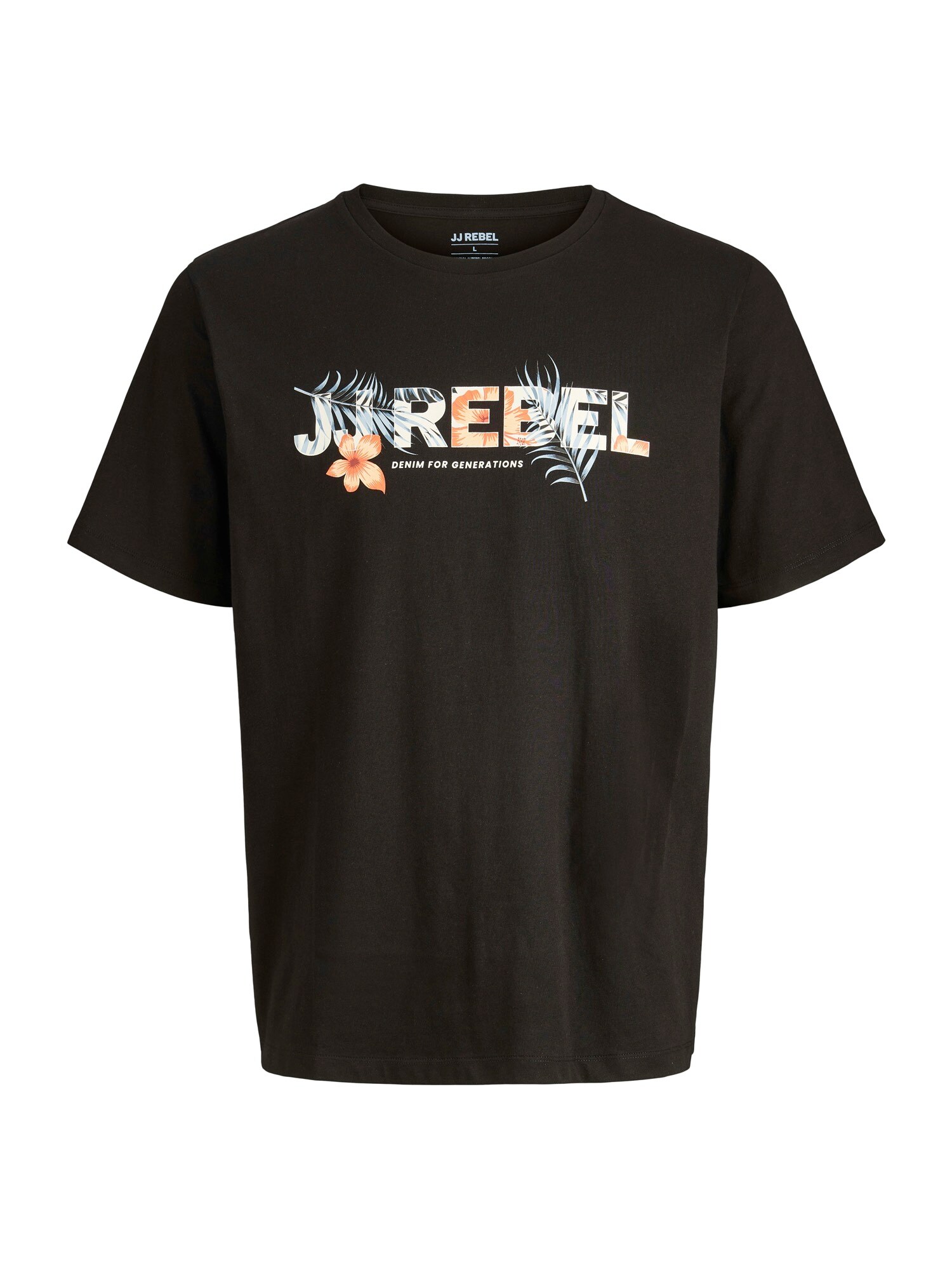 JJ Rebel Majica 'JREBRUSSEL FLOWER'  golublje plava / marelica / crna / bijela