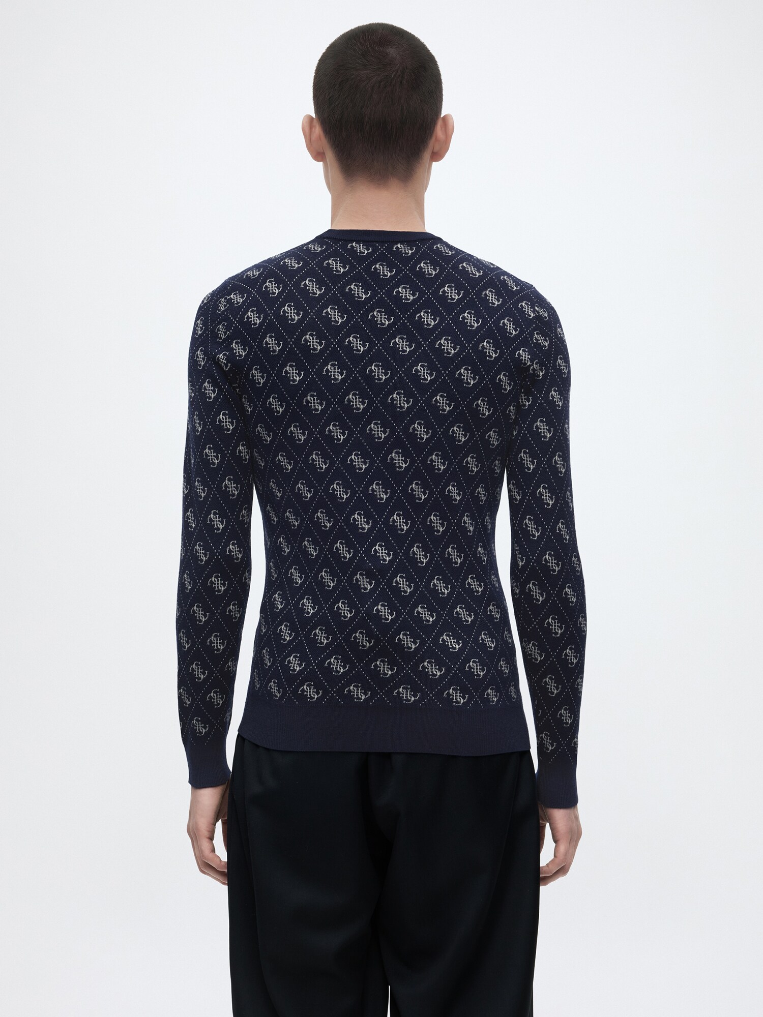 GUESS Jersey 'MARTIN' azul oscuro / offwhite – imagen 3