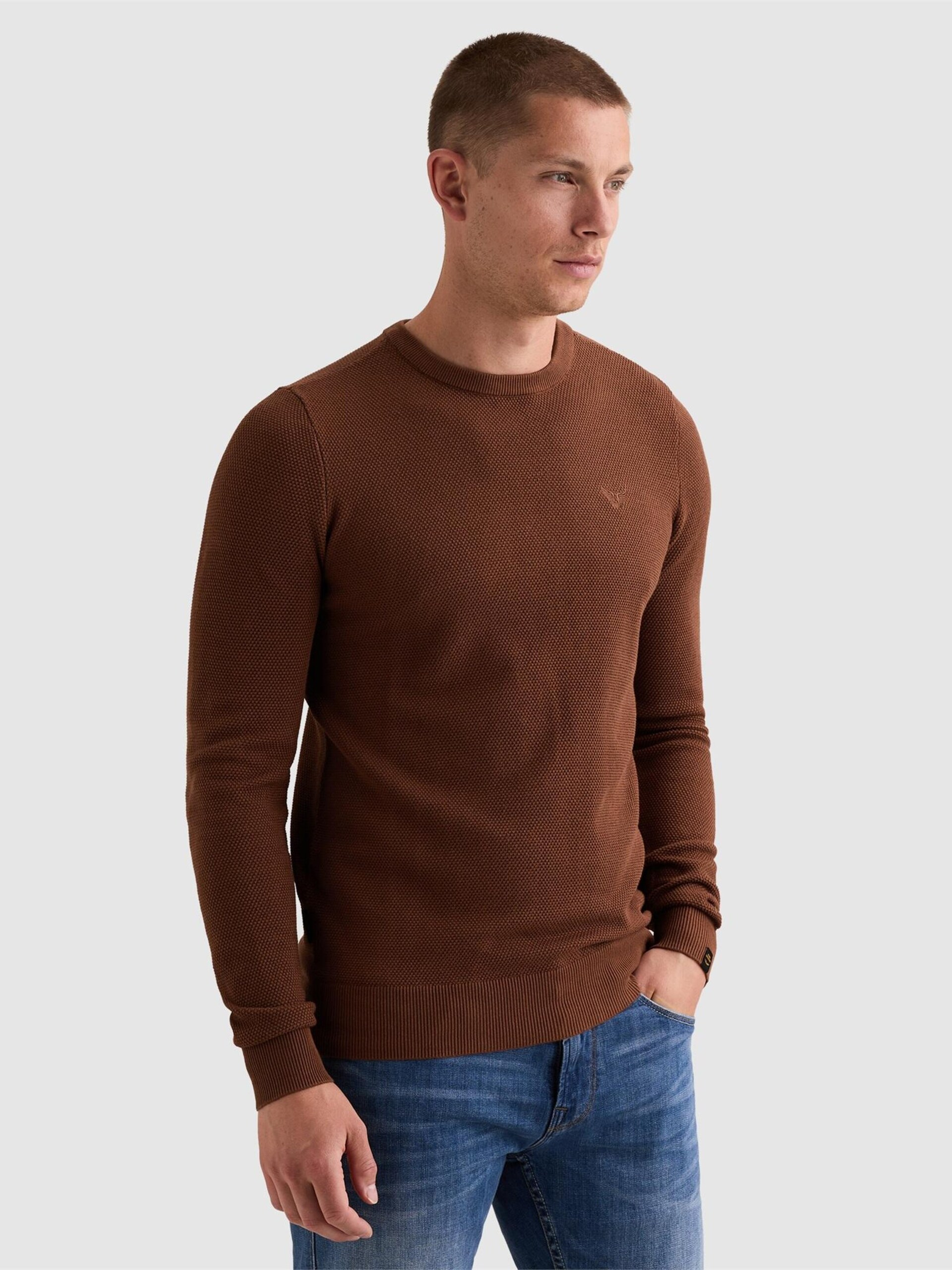 PME Legend Tröja 'Pullover in cotton/modal with crewneck' herr