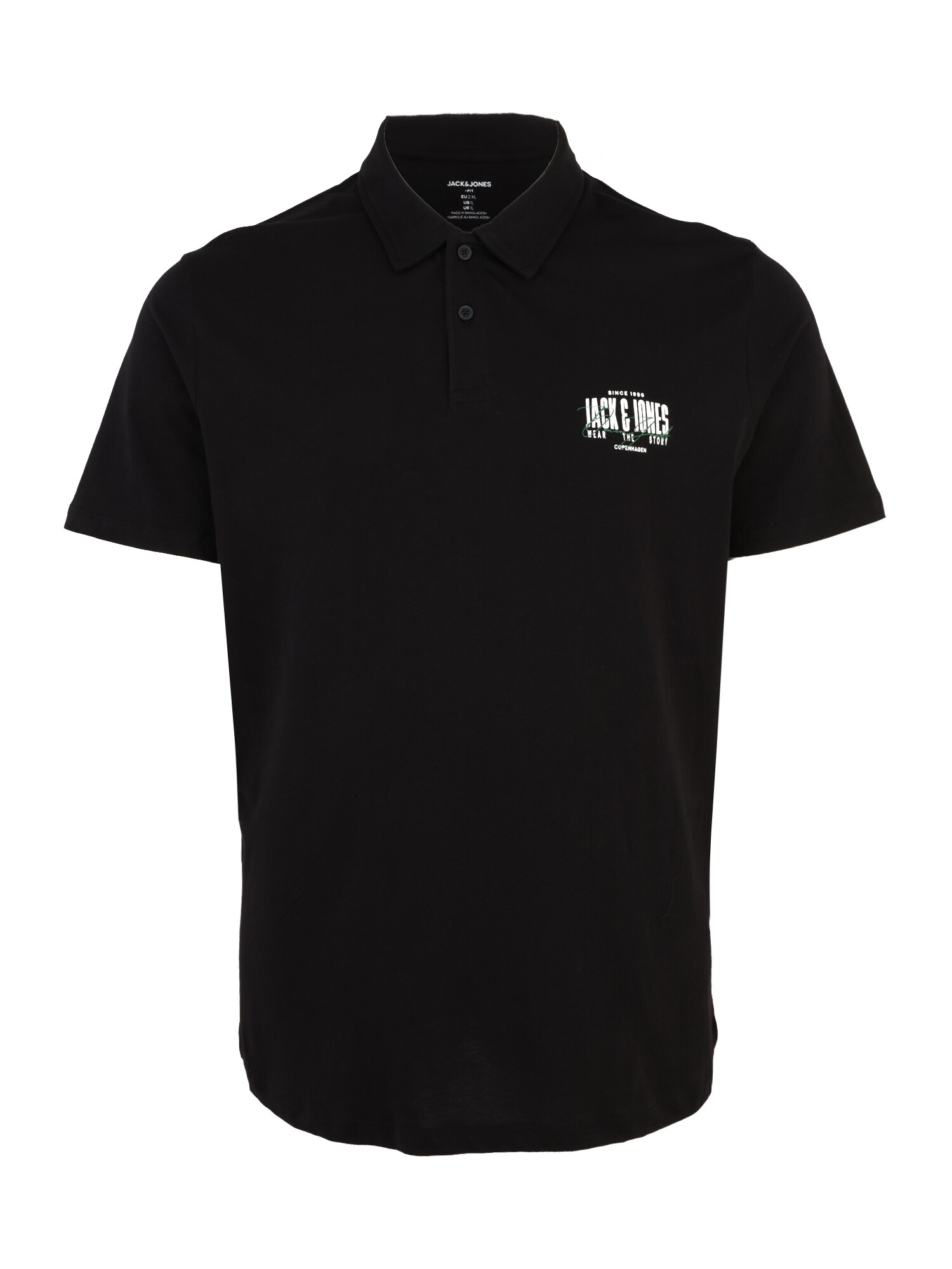 Jack & Jones Plus Tričko 'JJAERO'  čierna / biela