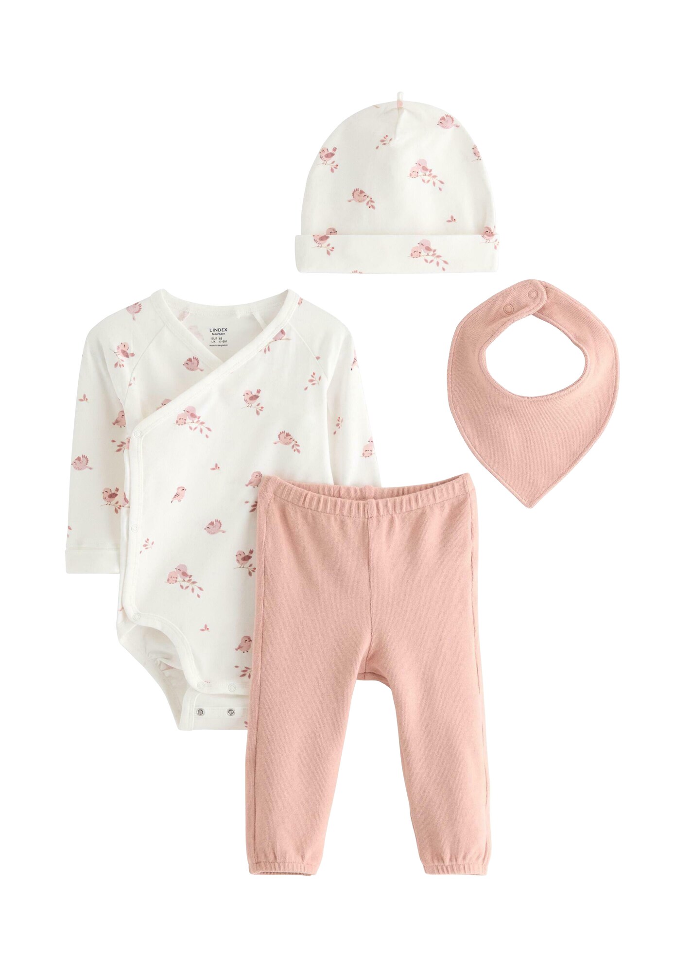 Lindex Set  staroružová / biela