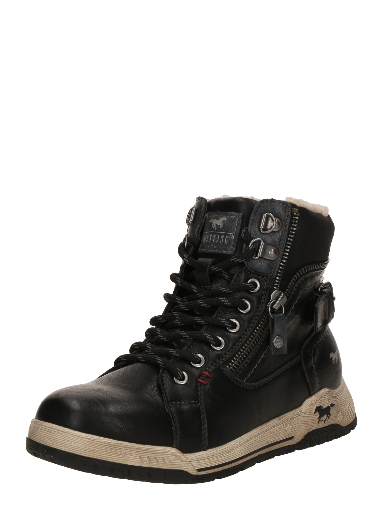 MUSTANG Ghete cu șireturi  negru