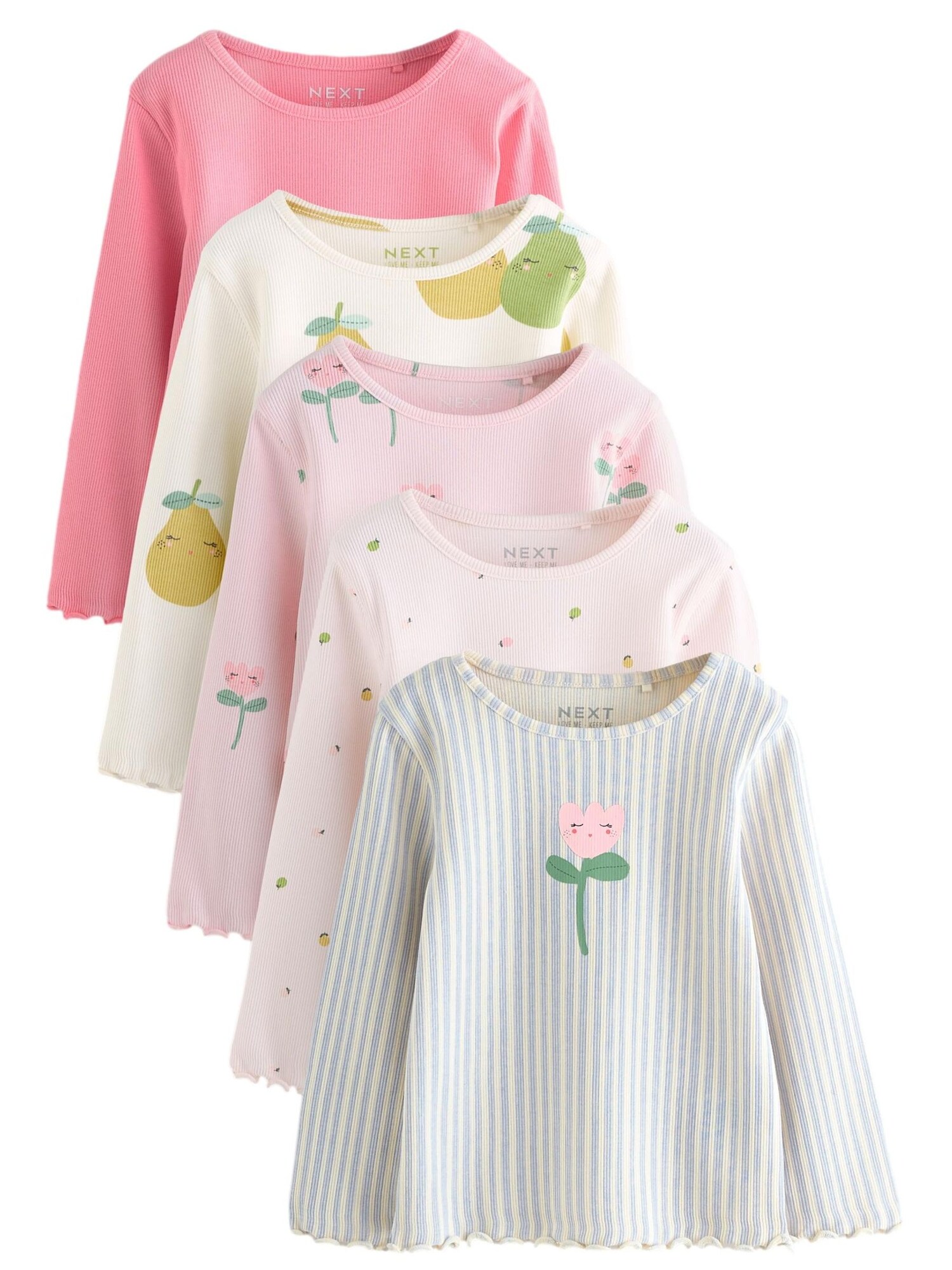 Next Tricou  albastru deschis / roz / roz pudră / roz deschis / alb murdar