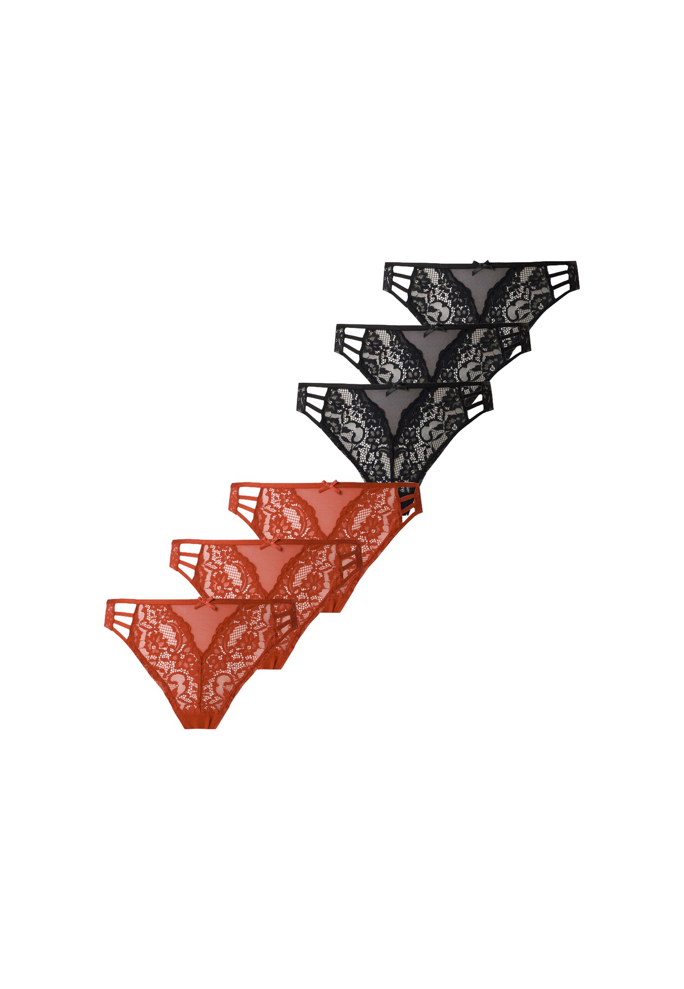 Hunkemöller Tanga Belle roșu ruginiu / negru