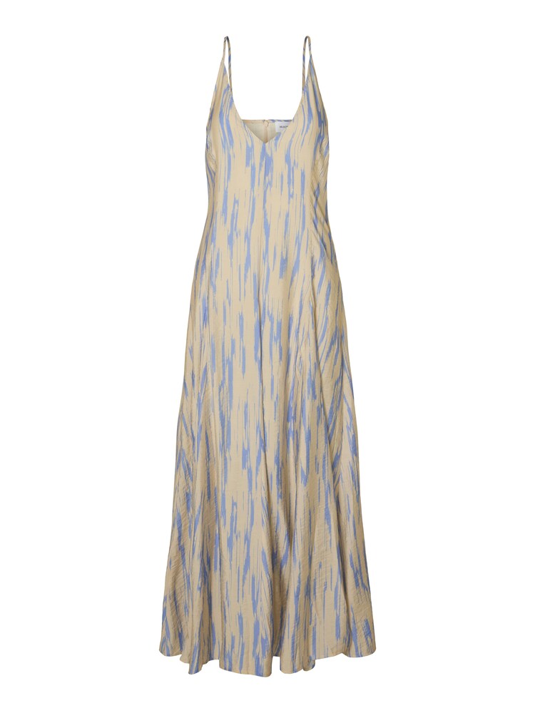 SELECTED Sommerkleid Damen Größe 34 beige / blue denim Winterkleid