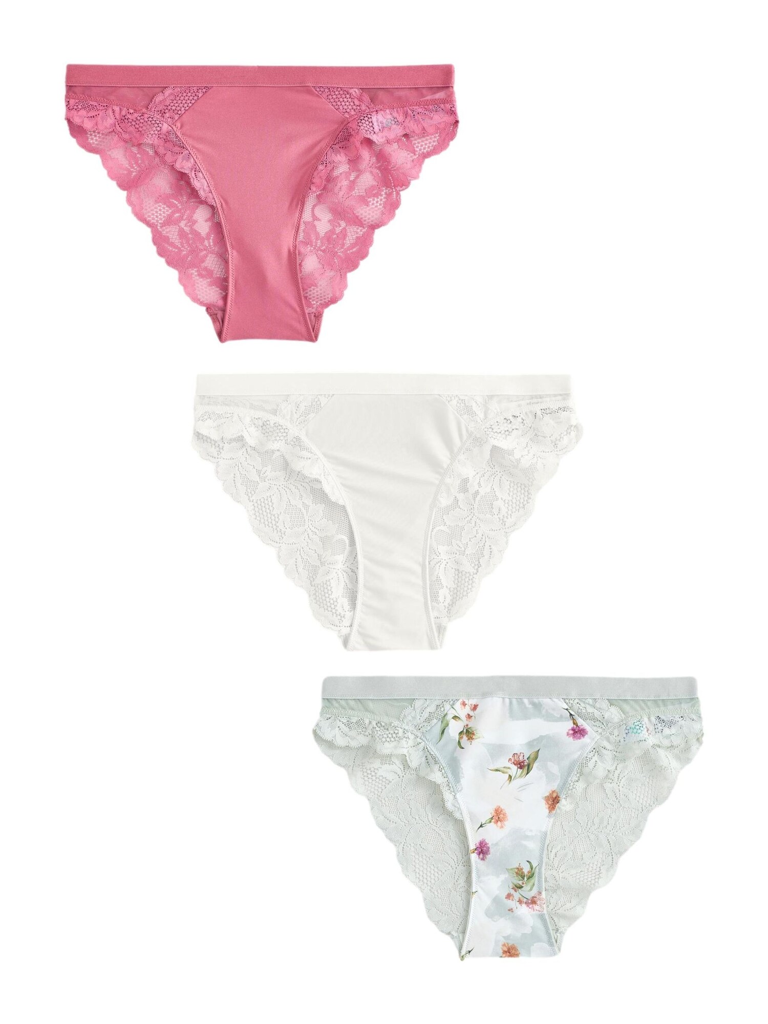 Next Slip  crem / verde deschis / fucsia