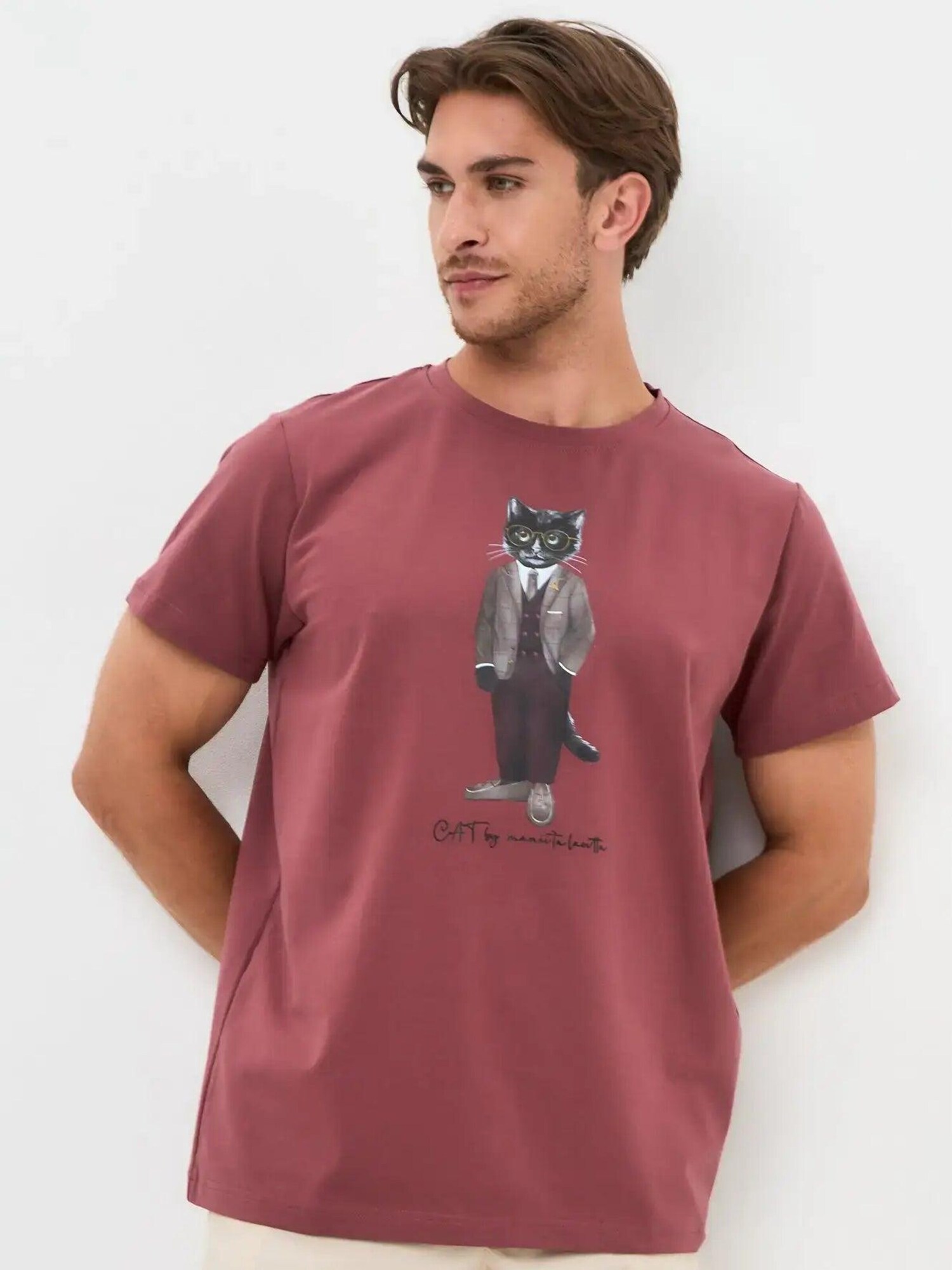 Cat e Lolette Tričko 'Professor Cat'  červená (obrázok 3)