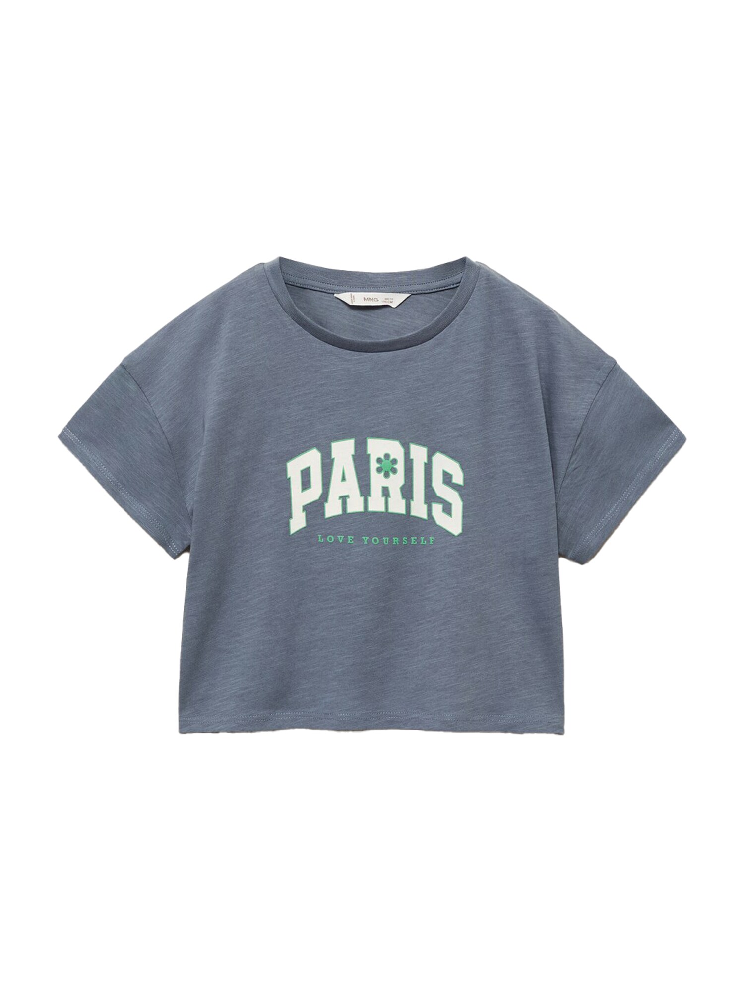 MANGO KIDS Póló 'PARIS'  világos bézs / kék melír / zöld akciós termékkép 1