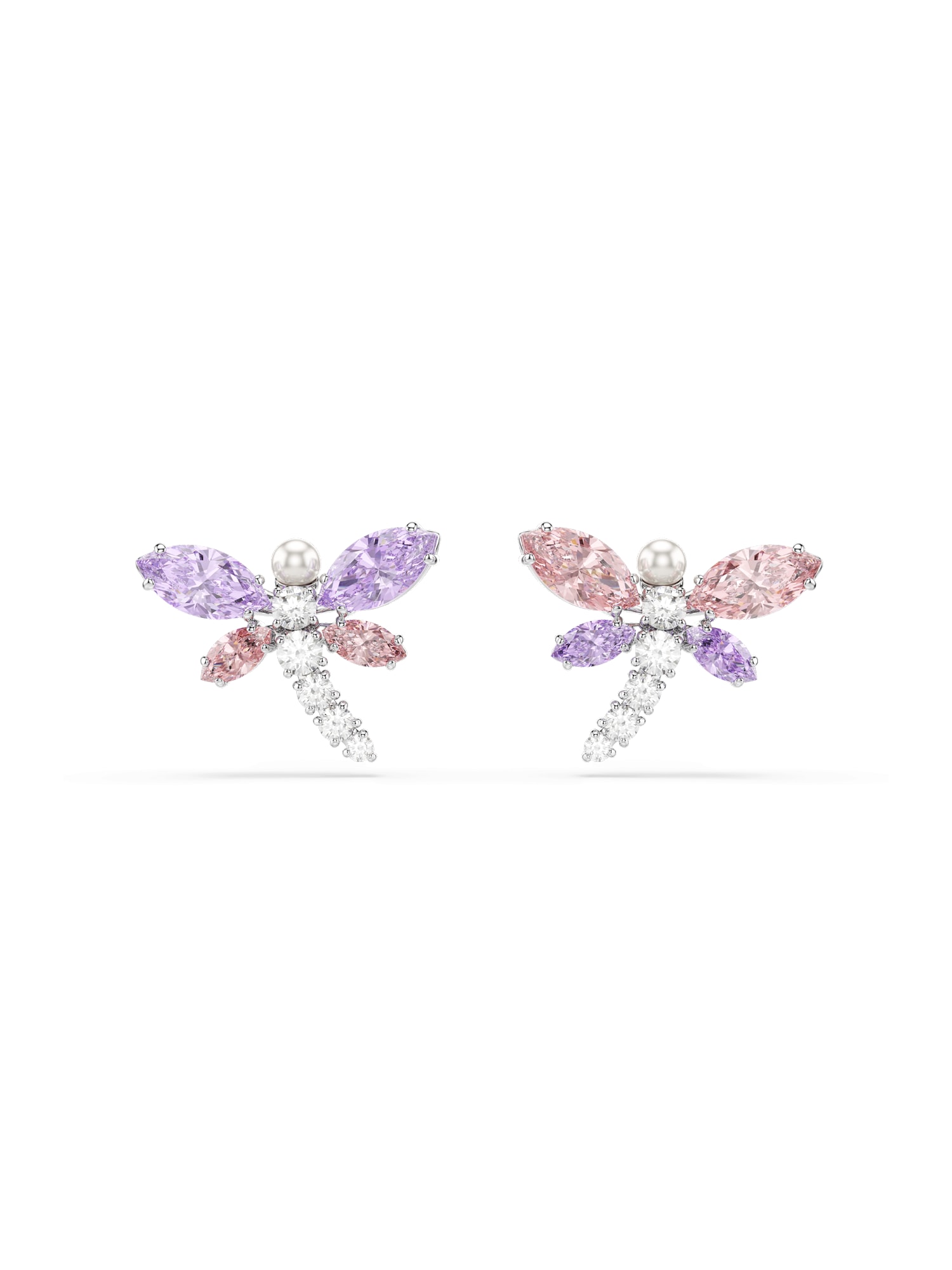 Swarovski Uhani  lila / roza / srebrna