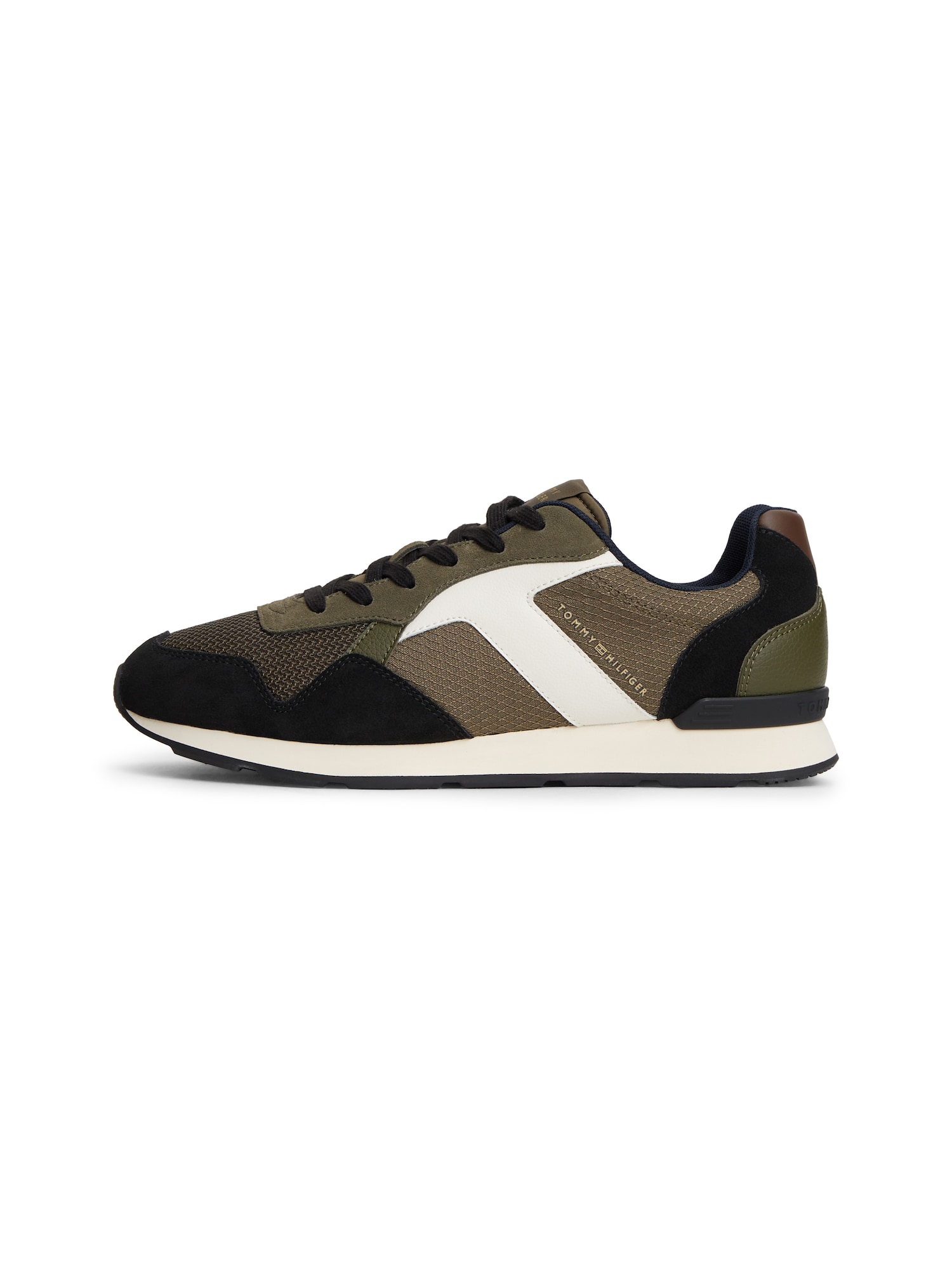 TOMMY HILFIGER Sneaker low kaki / oliv / negru / alb