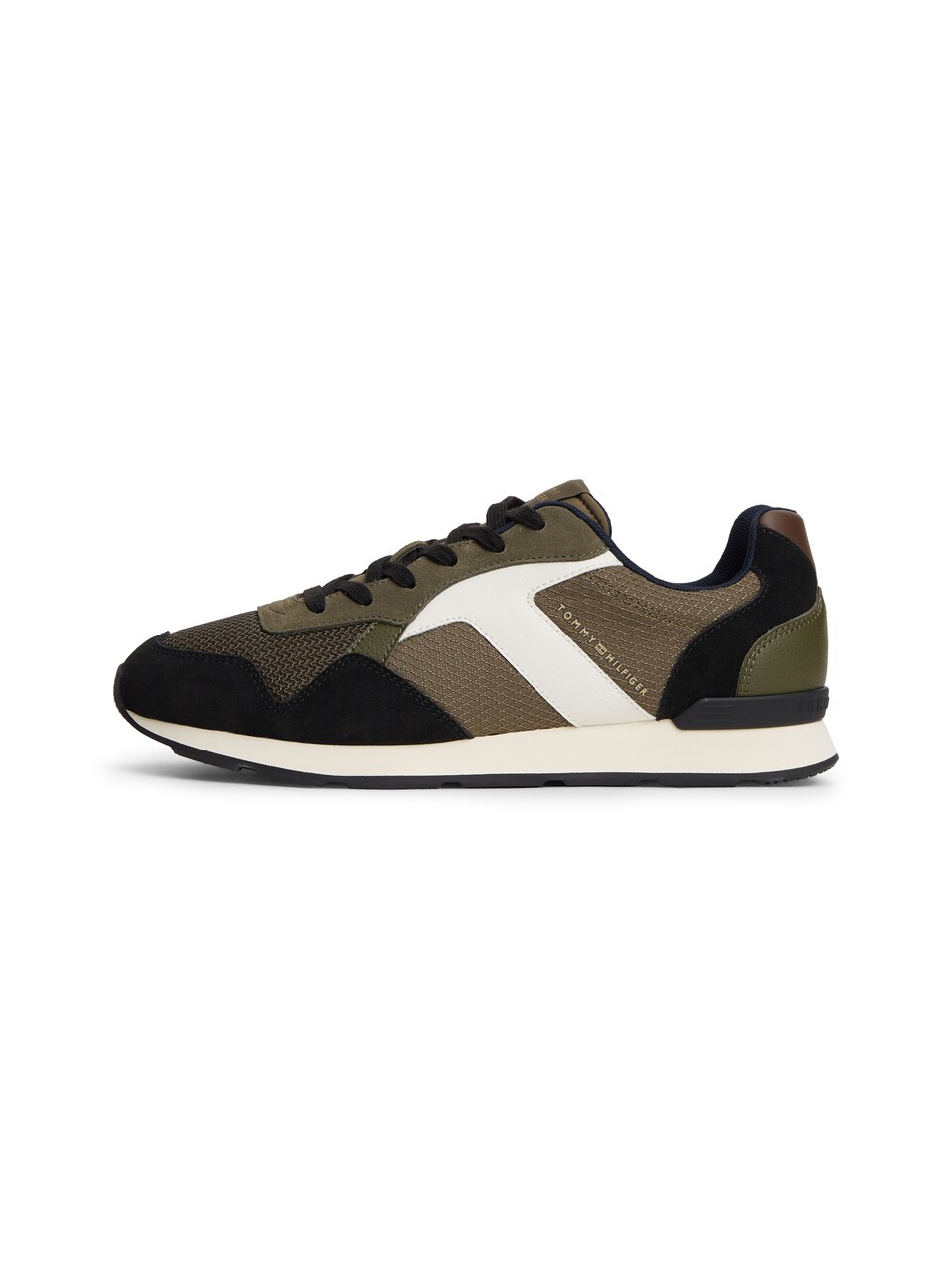 Låg sneaker khaki / oliv / svart