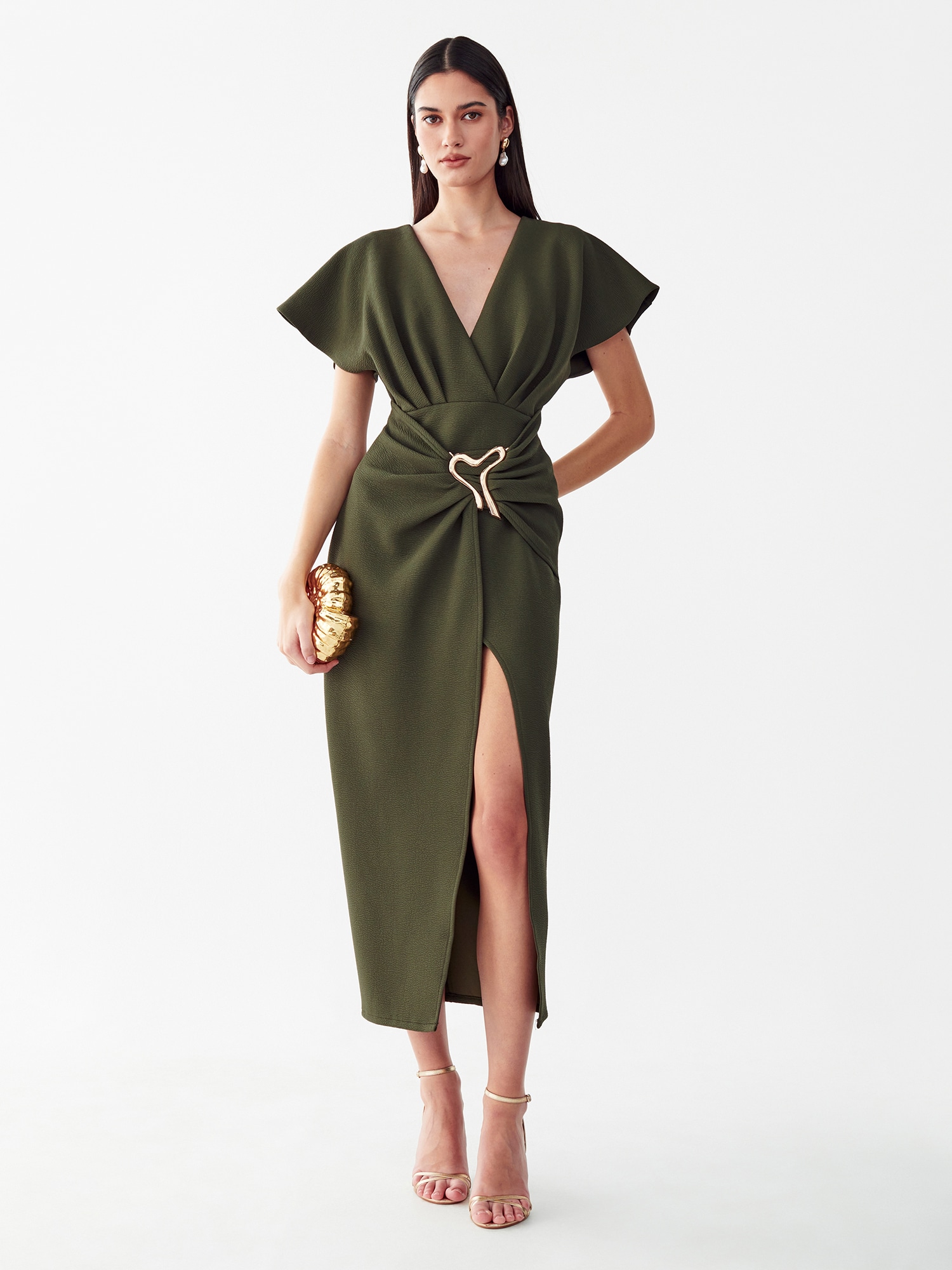 BWLDR Rochie de cocktail Shaya oliv