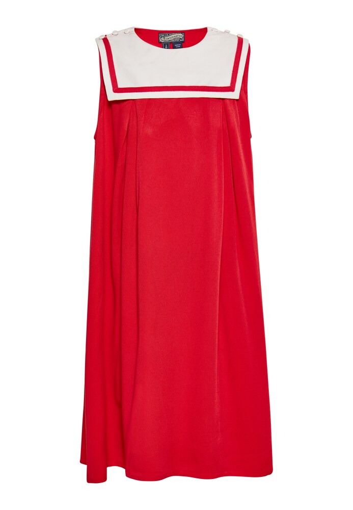 DreiMaster Vintage Kleid Mädchen Größe 128 rot / weiß