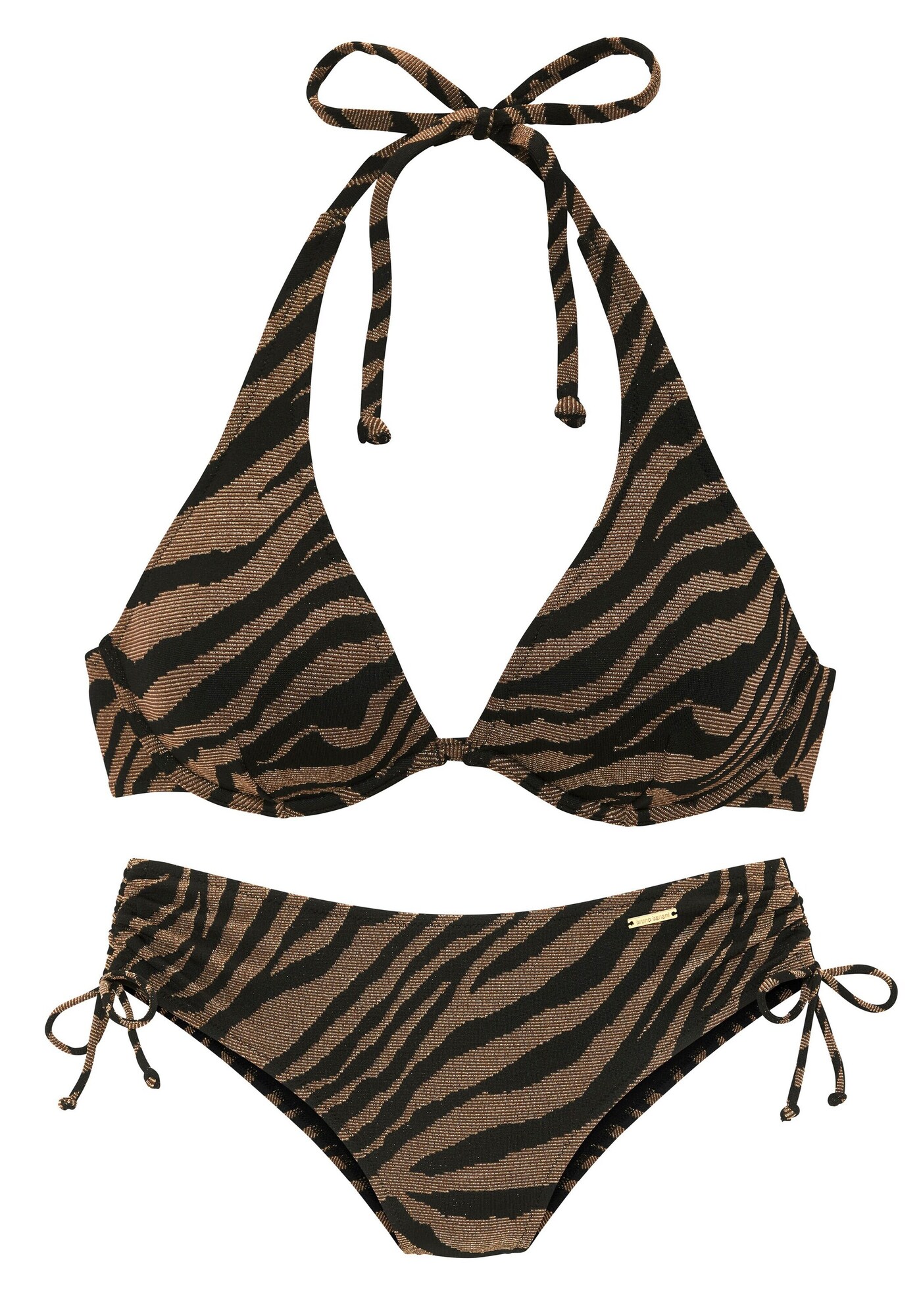 Bruno Banani Costum de baie două piese  maro / negru