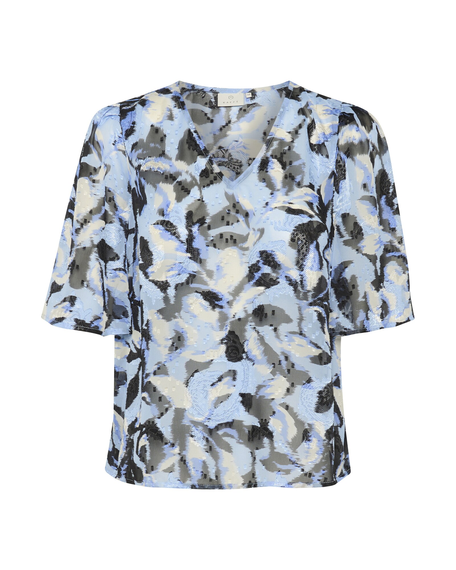 Kaffe Bluză KAElina  albastru deschis / gri închis / negru / alb