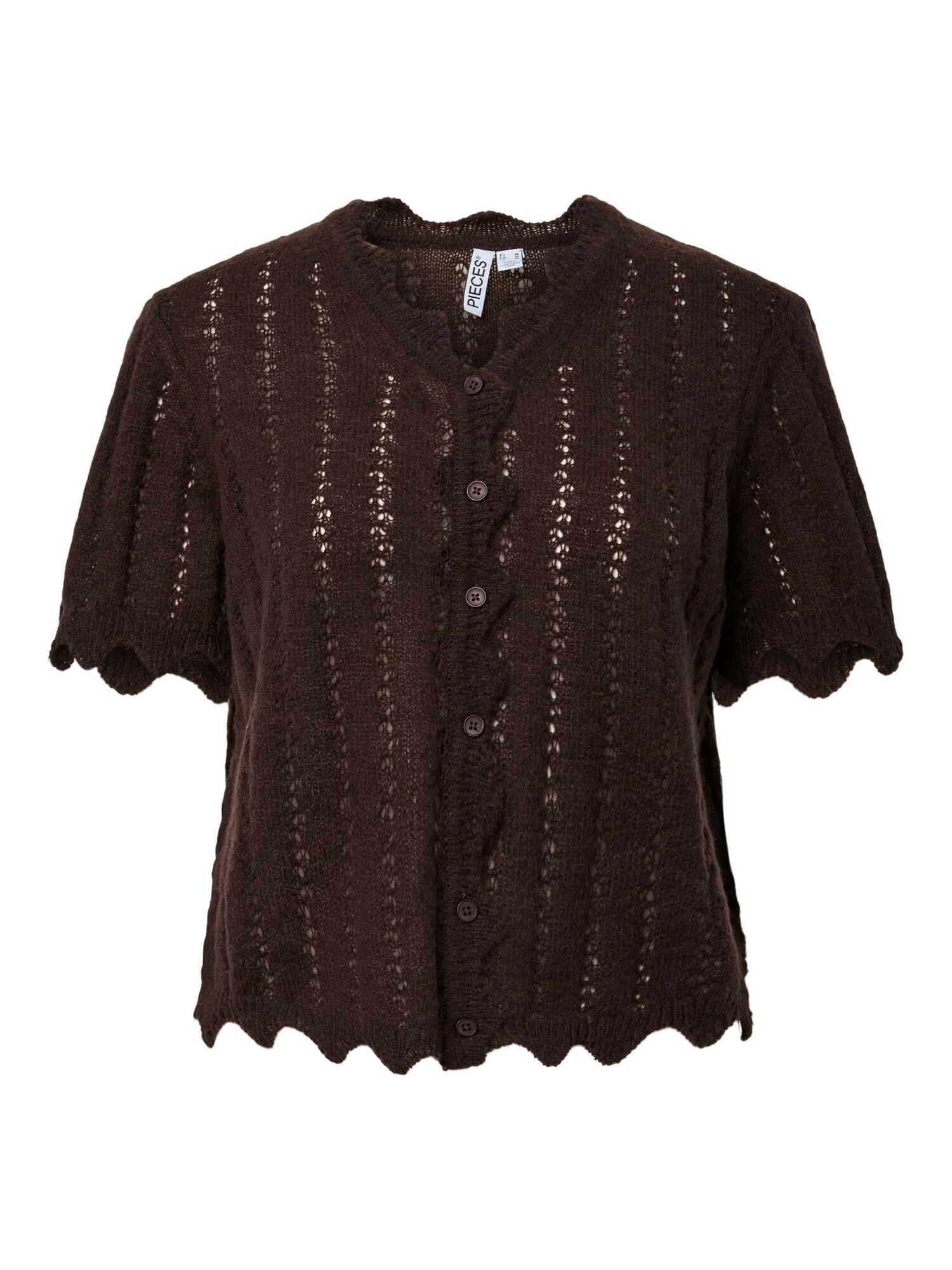 Pieces Gebreid Vest 'Ada' Bruin