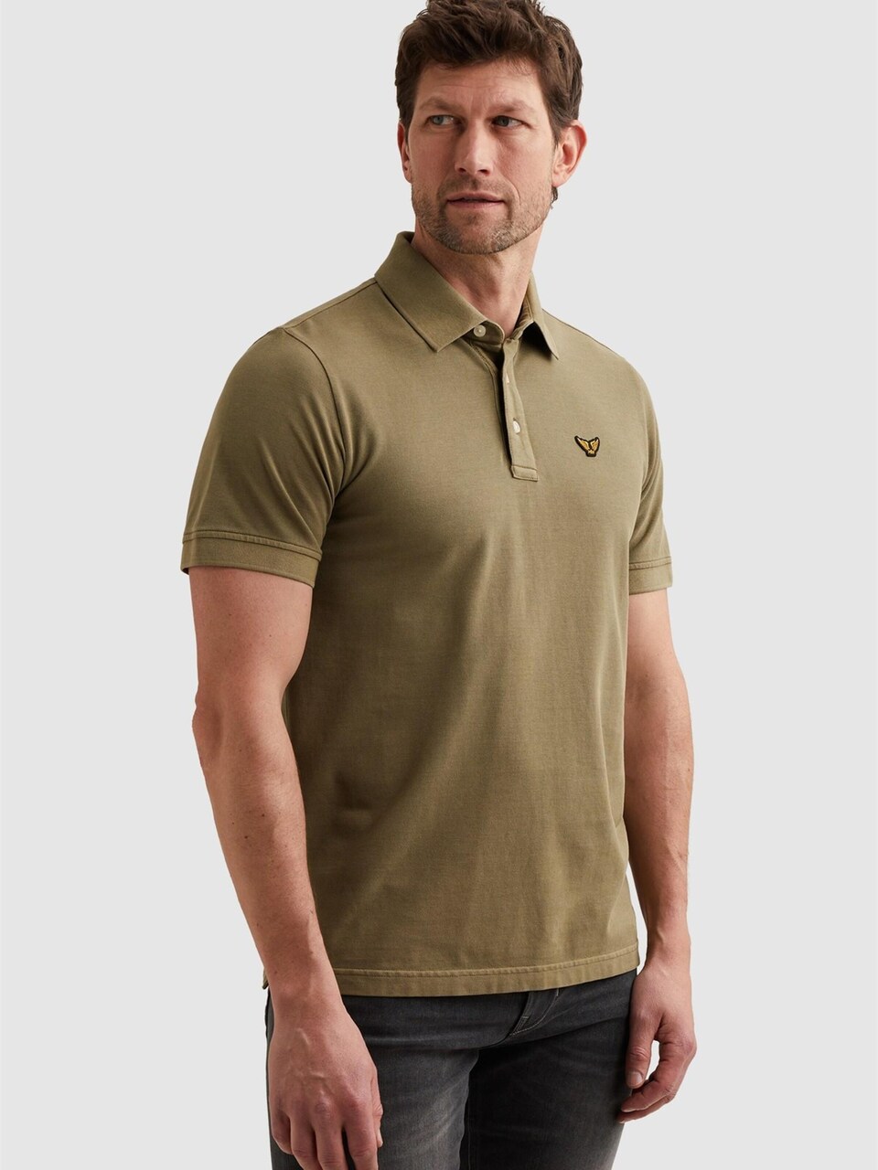 T-shirt 'Polo shirt with tailwing logo and garment-dye wash'