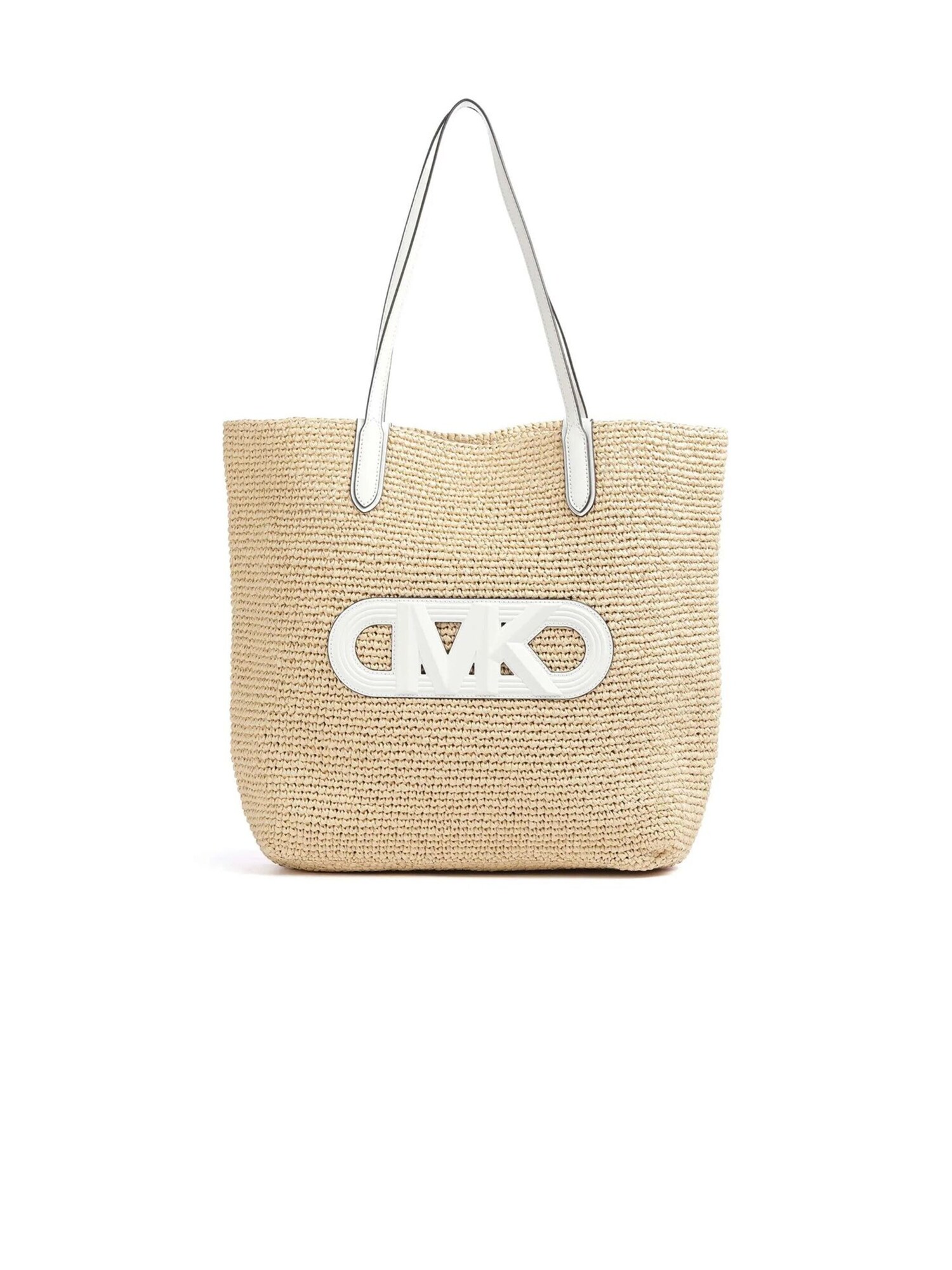 Michael Kors Bolsa de playa 'Eliza Extra-Large Empire Logo Straw Tote Bag'  beige