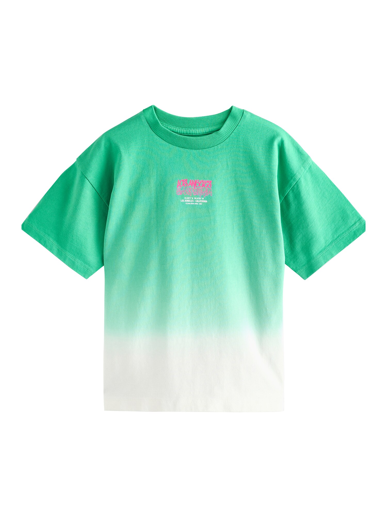 Next Tricou  verde / roz închis / alb