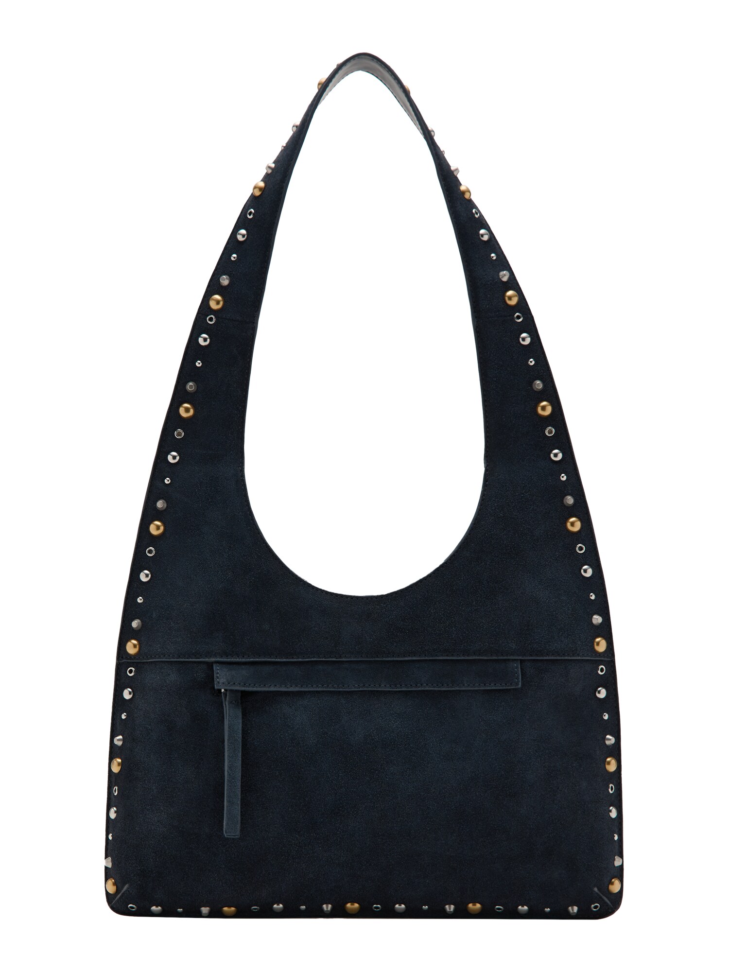 MANGO Geantă de umăr Indira  bleumarin / auriu / argintiu