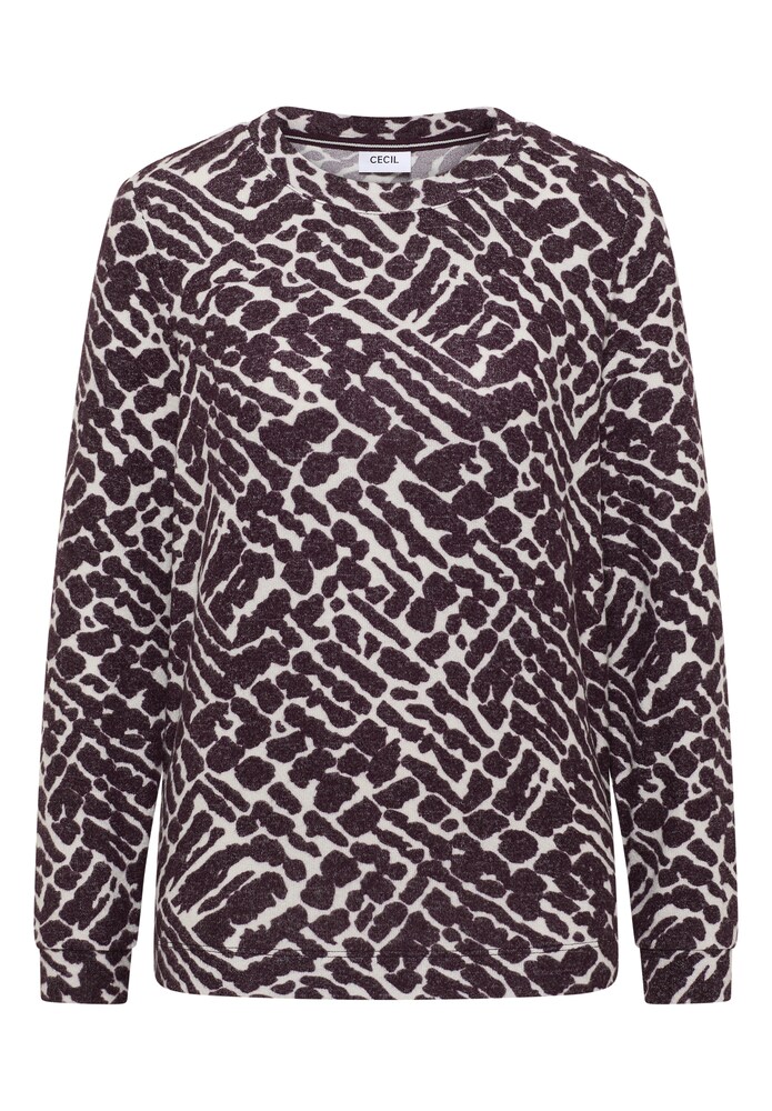 CECIL Shirt Damen Größe XXL beige / aubergine