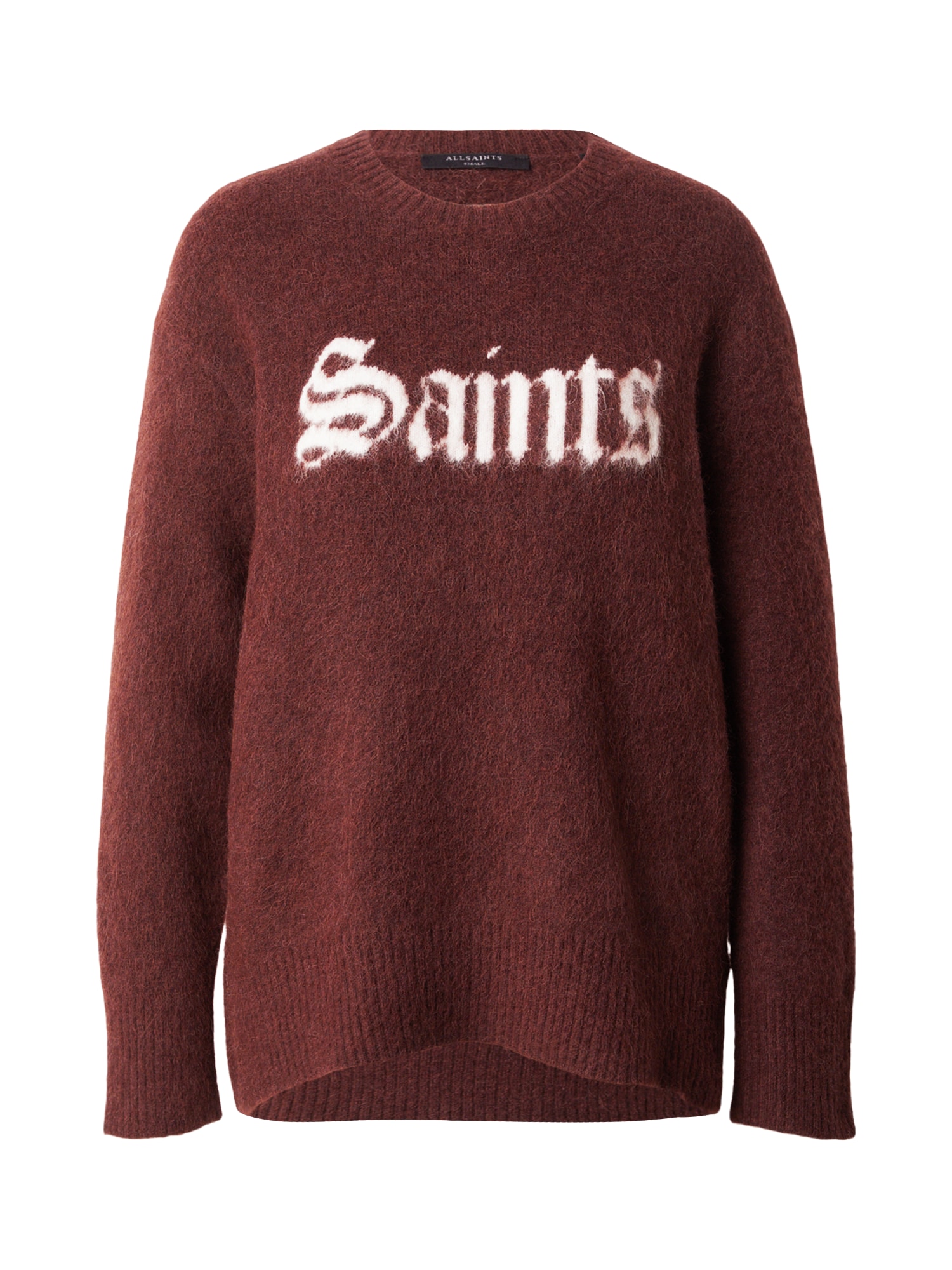 AllSaints Pulover castaniu / alb