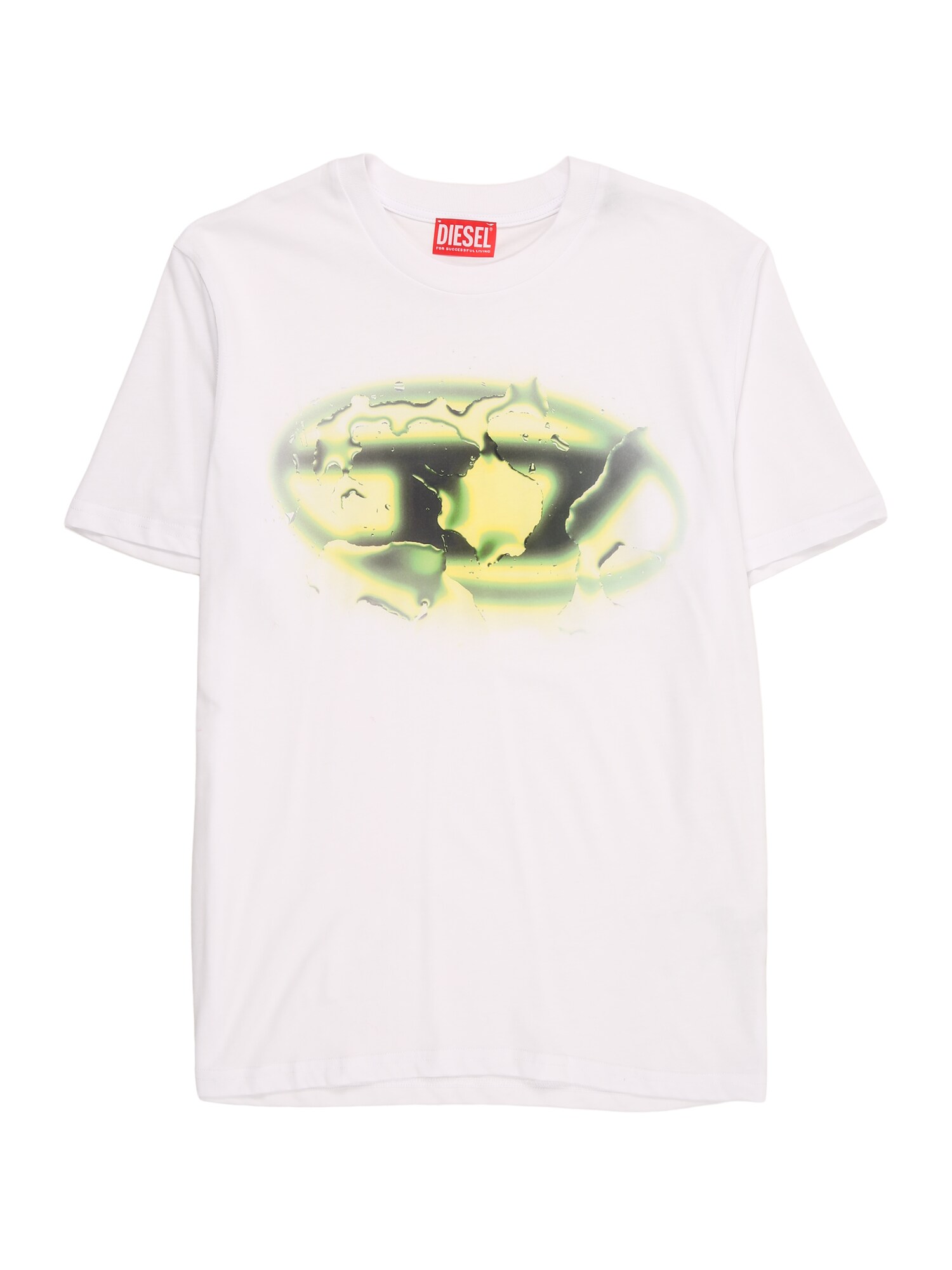 DIESEL Tricou  galben / verde / negru / alb