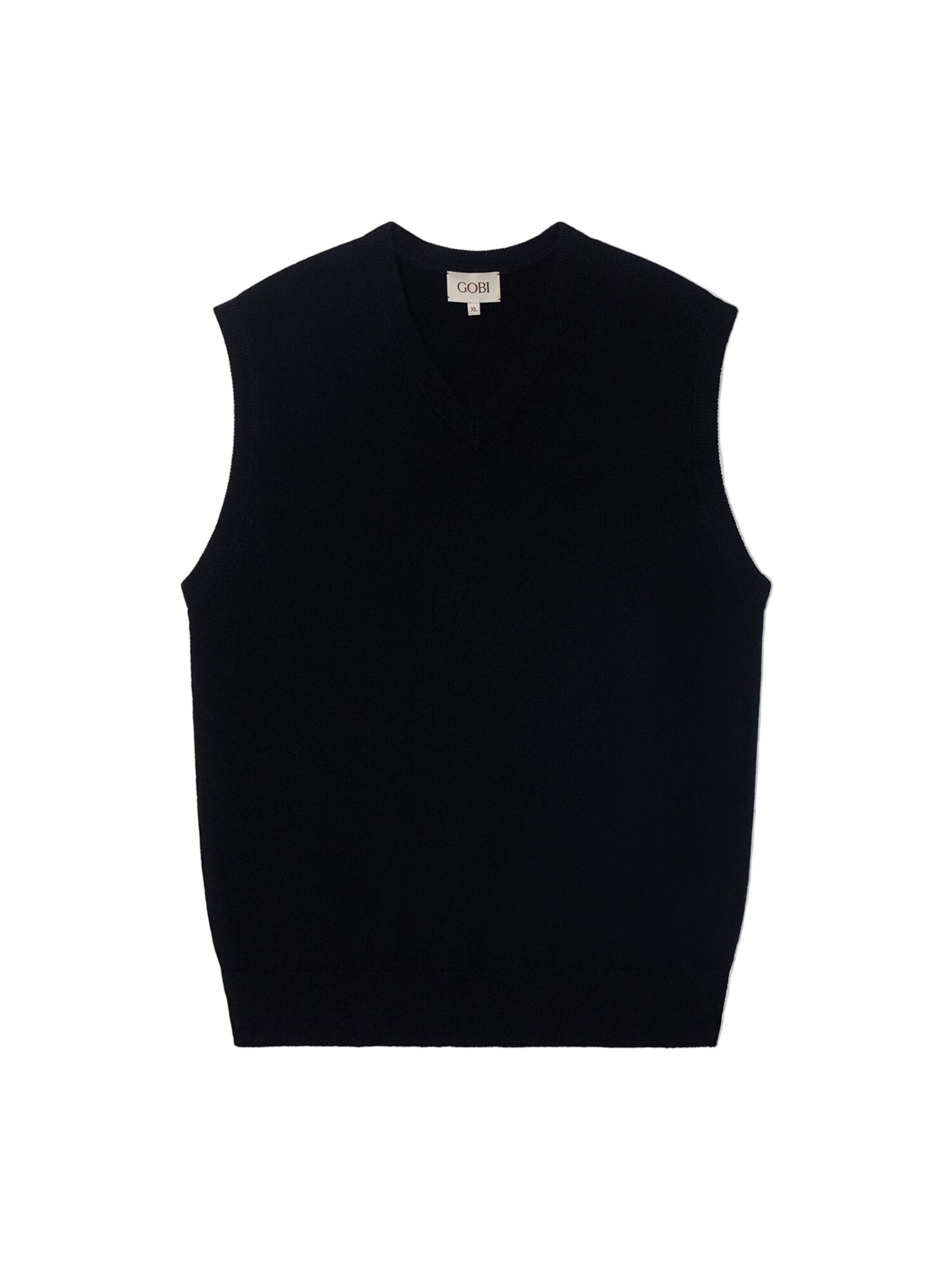 GOBI Cashmere Chaleco 'Men's Essential V-Neck Cashmere Vest' negro