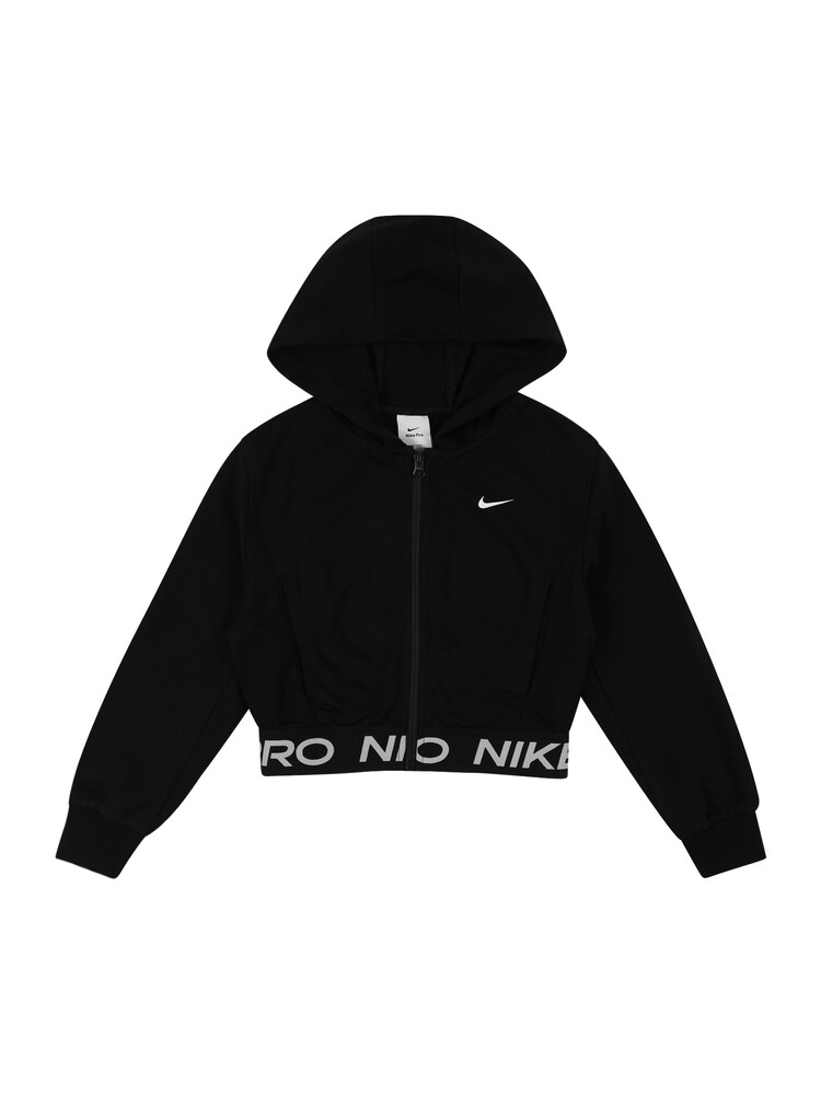 NIKE Sportsweatjacke 'Pro' Mädchen Größe 158/170 schwarz / weiß